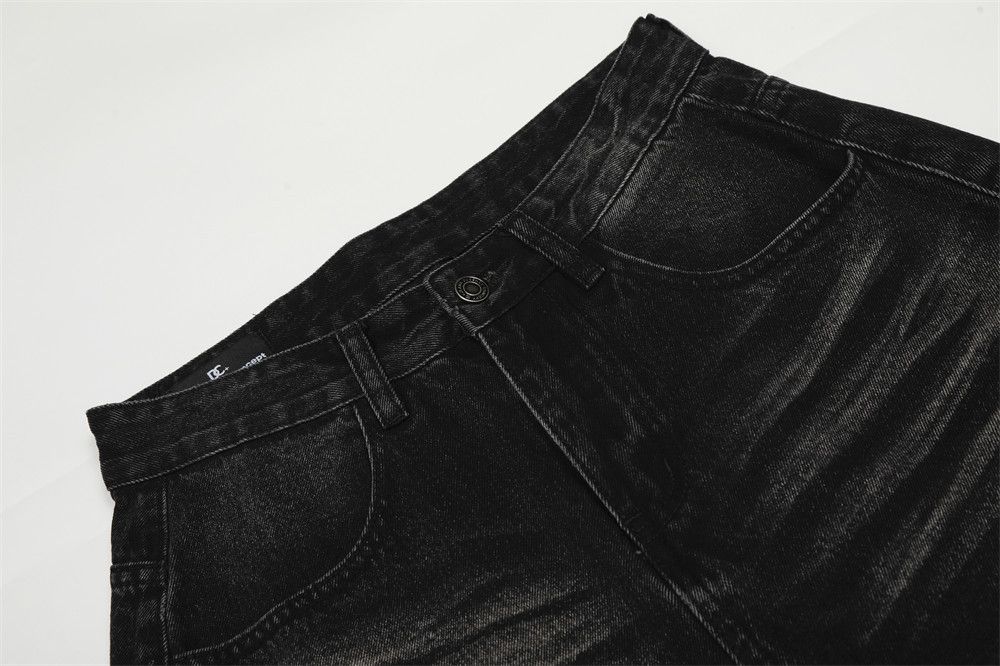 Vintage American retro men's washed distressed curved jeans Size US 34 / EU 50 - 3 Thumbnail
