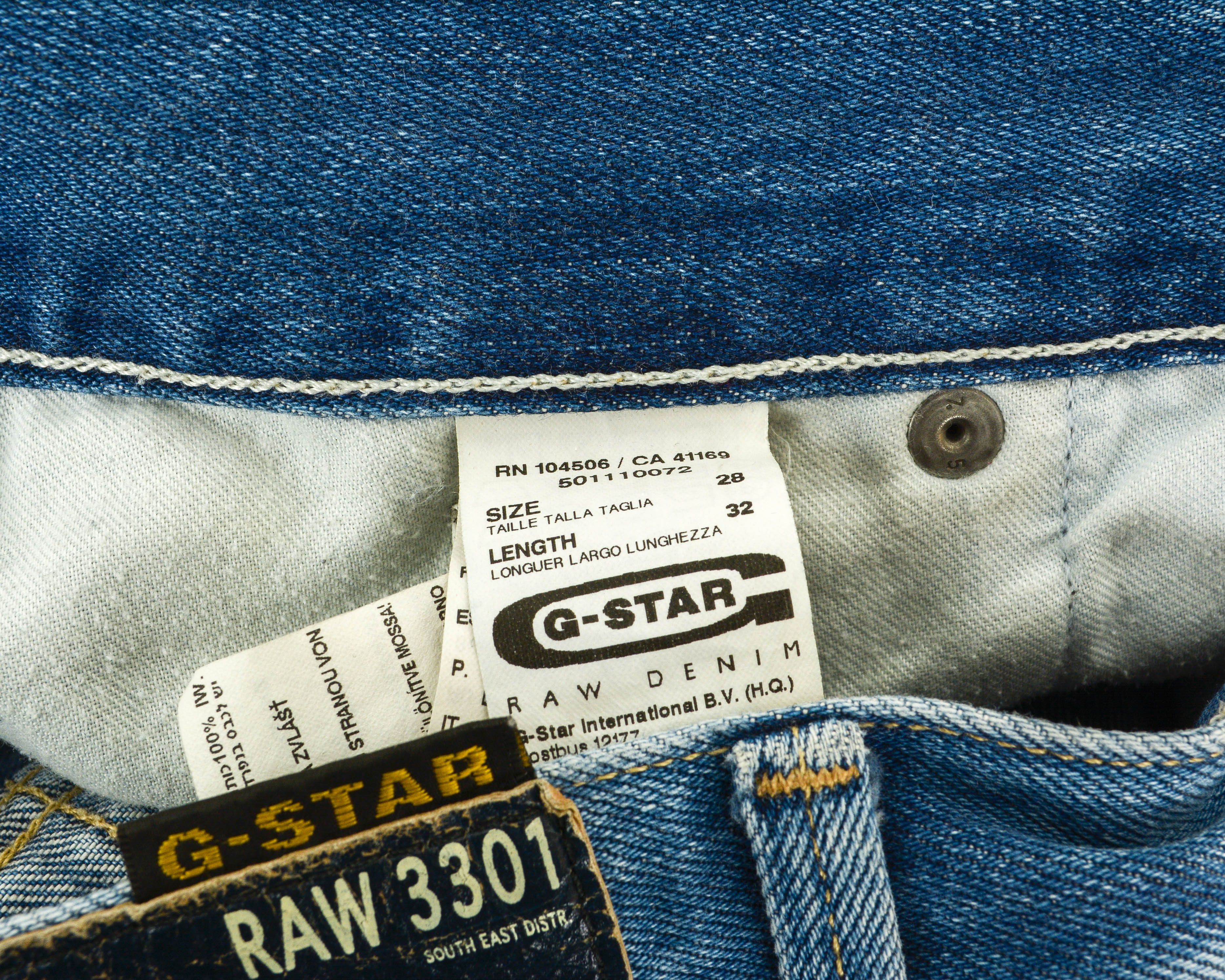 G-Star W28 L32 RAW 3301 Jeans Denim Pants Trousers Button Fly Size US 33 - 4 Thumbnail