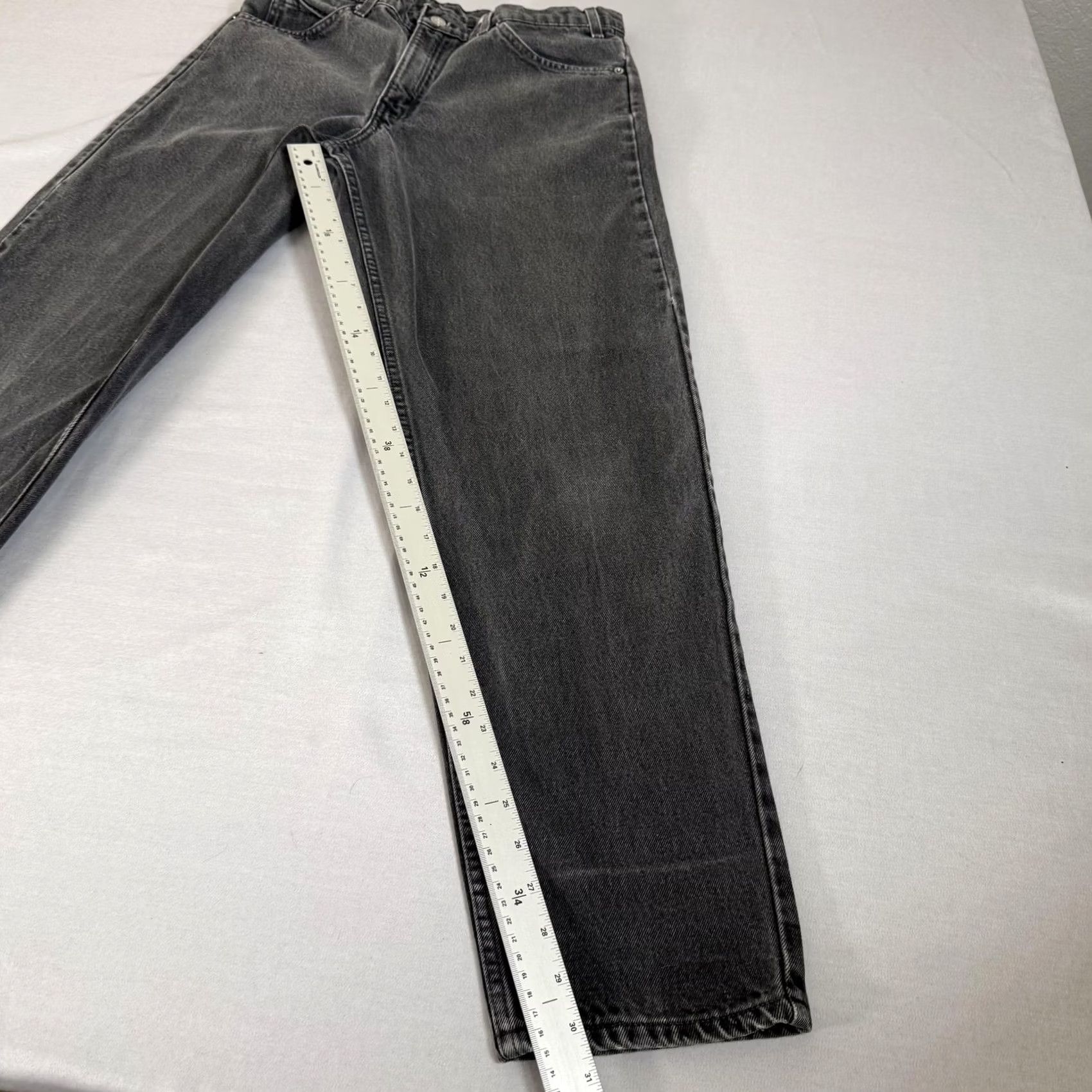 Levi's VINTAGE Levi's 550 Jeans Men 33x30 Black Charcoal Wash Relaxed Tapered Fit 5-Pocket Denim Pants 90s Mens Size US 33 - 3 Thumbnail