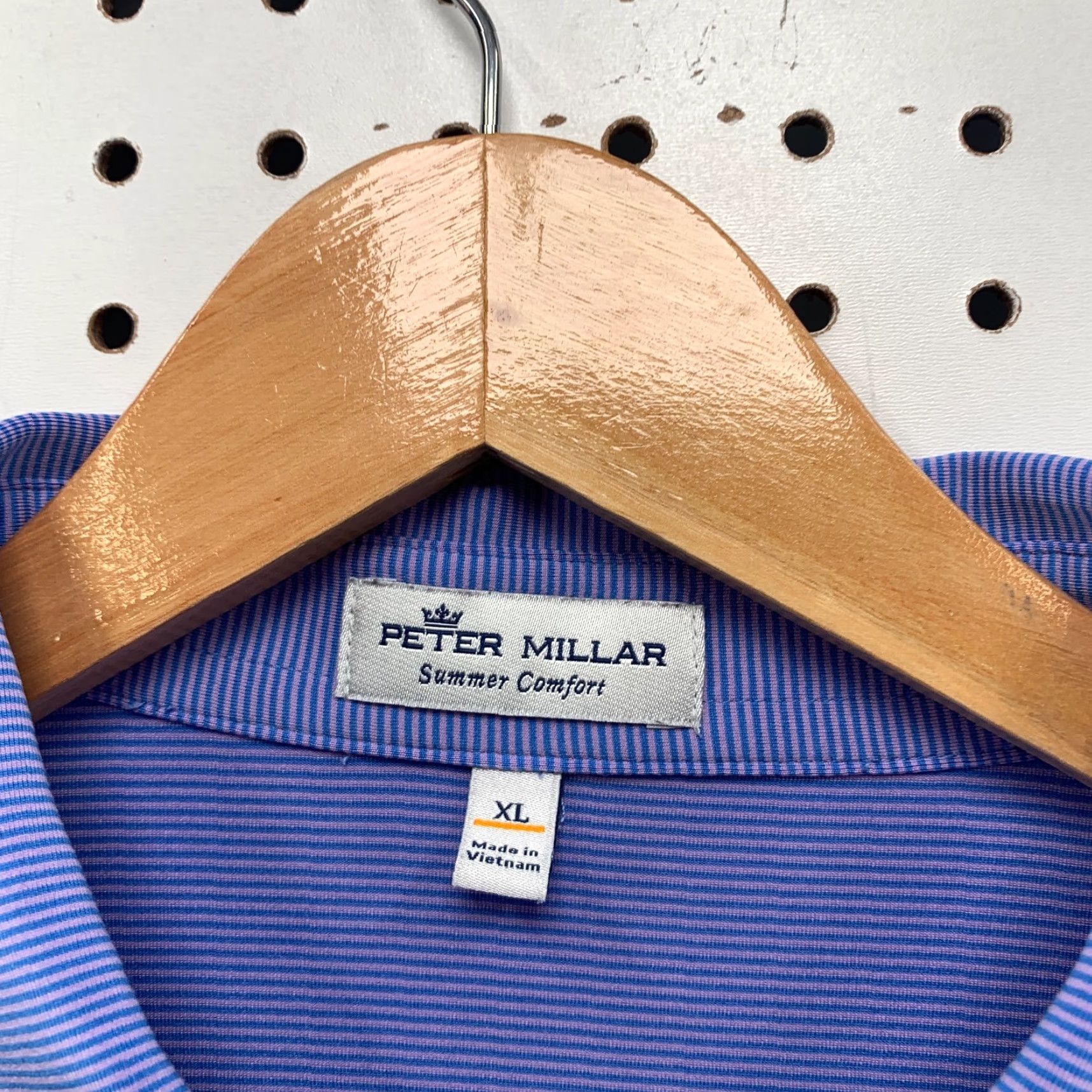 Peter Millar VINTAGE Peter Millar Summer Comfort Polo Shirt Pink Blue Striped Mens XL Polo Shirt 25x32.5 Size US XL / EU 56 / 4 - 7 Thumbnail