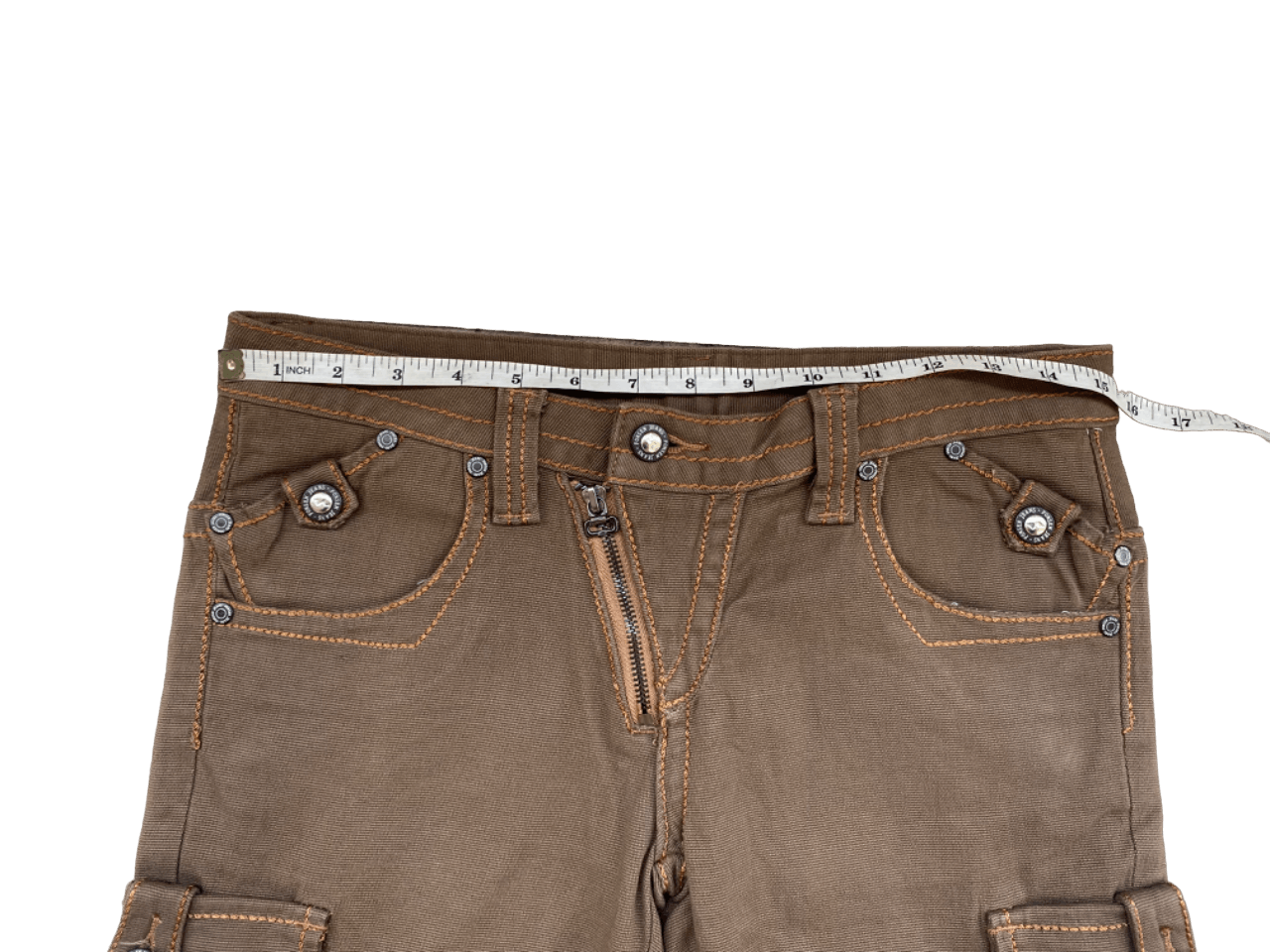 Japanese Brand Flared Cargo Pant Fonsen Jeans Multipocket Size 30" / US 8 / IT 44 - 7 Thumbnail