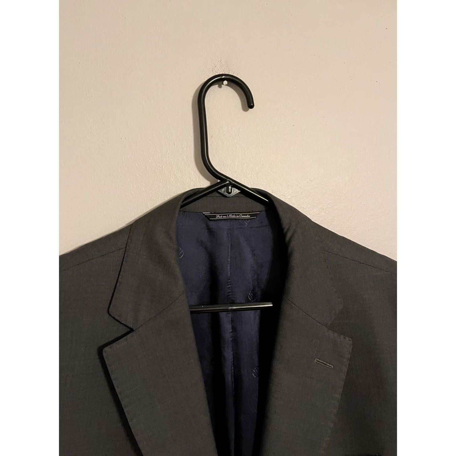 David Donahue David Donahue Charcoal Gray Wool Suit Coat Jacket Blazer Men's 48R Marzotto Size 48R - 2 Thumbnail