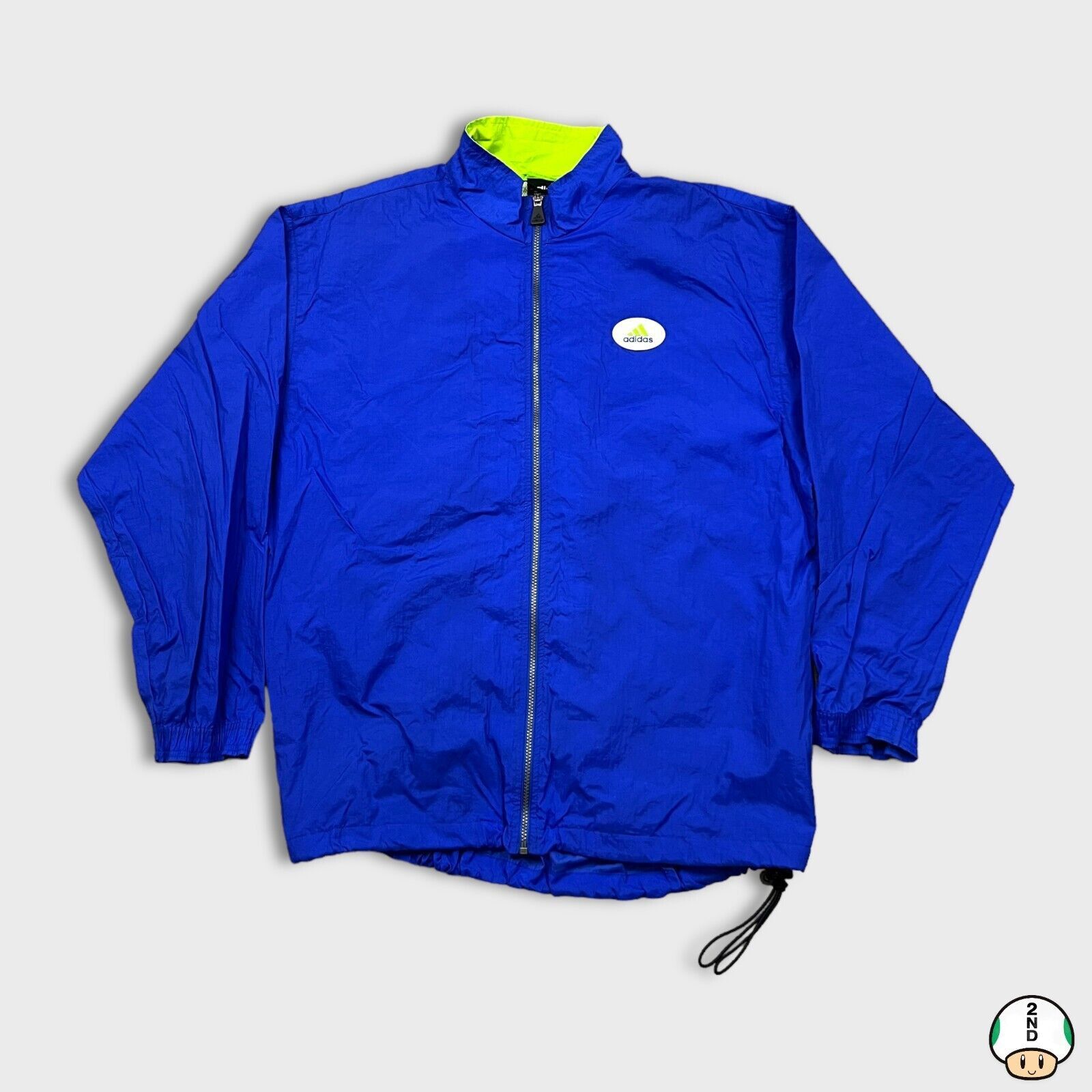 Adidas × Vintage Vintage Adidas Jacket XL Striped Spell Out 90s Windbreaker Size US XL / EU 56 / 4 - 1 Thumbnail