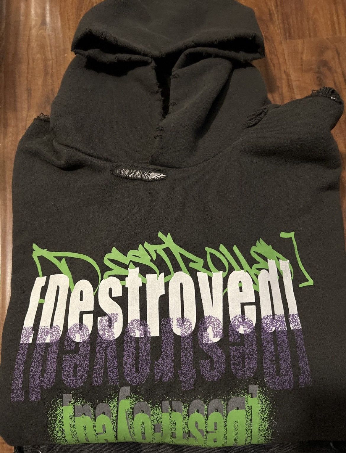 Japanese Brand × Vintage RC Destroyed Hoodie Size US L / EU 52-54 / 3 - 2 Thumbnail