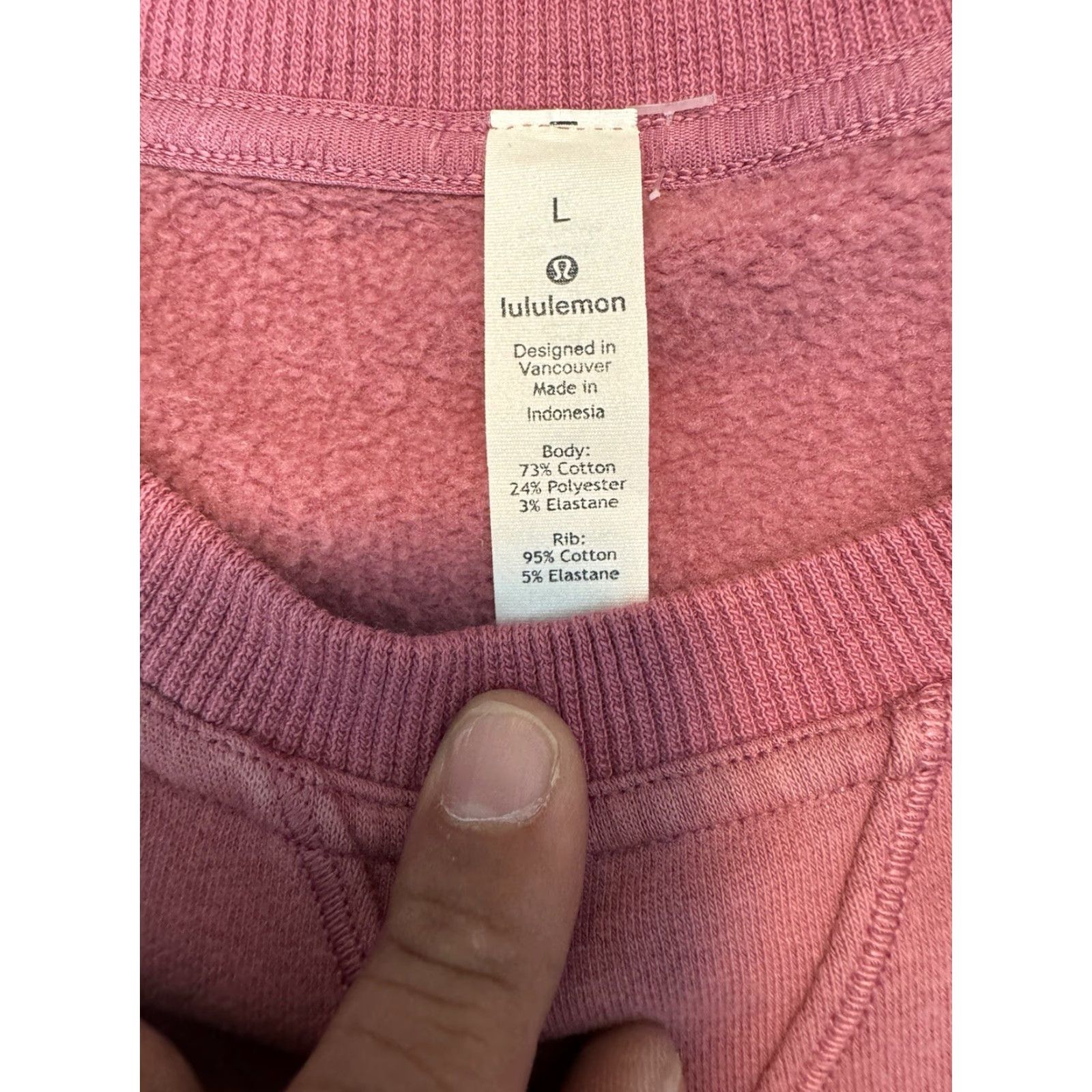 Lululemon LULULEMON All Yours Crew Sweatshirt Women Large Pink Terry Size L / US 10 / IT 46 - 5 Thumbnail