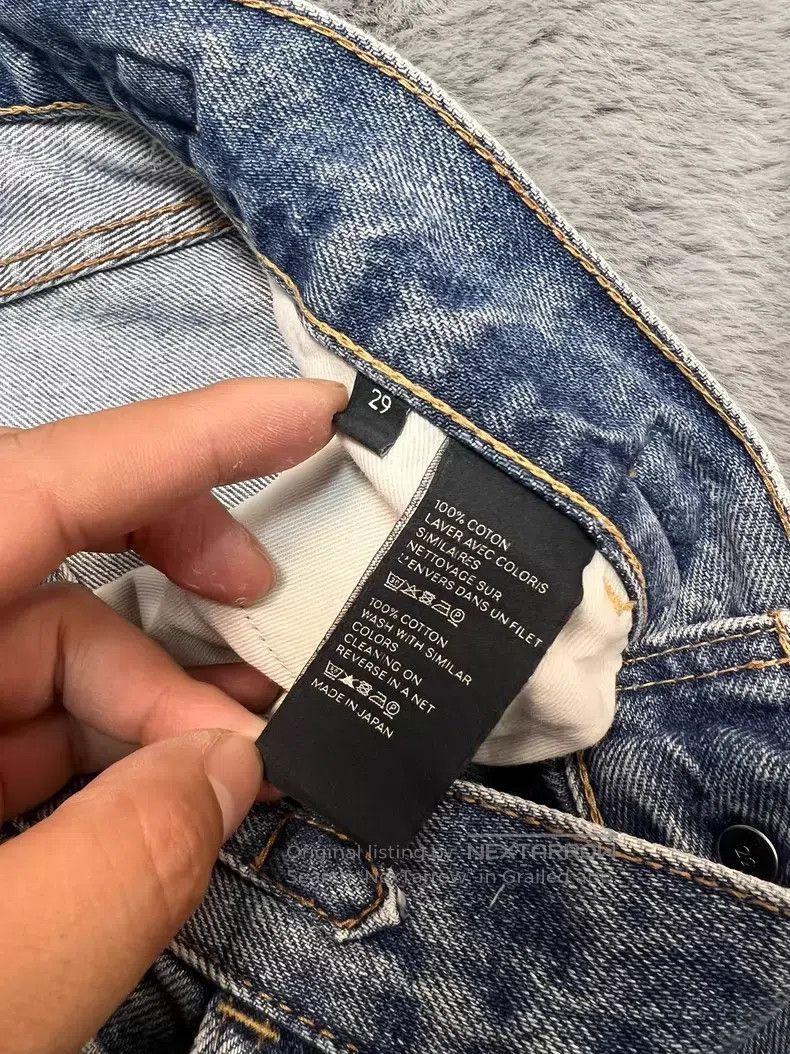 Other CELINE Washed Light Blue Faded Chain Straight Flare Jeans Size US 29 - 4 Thumbnail