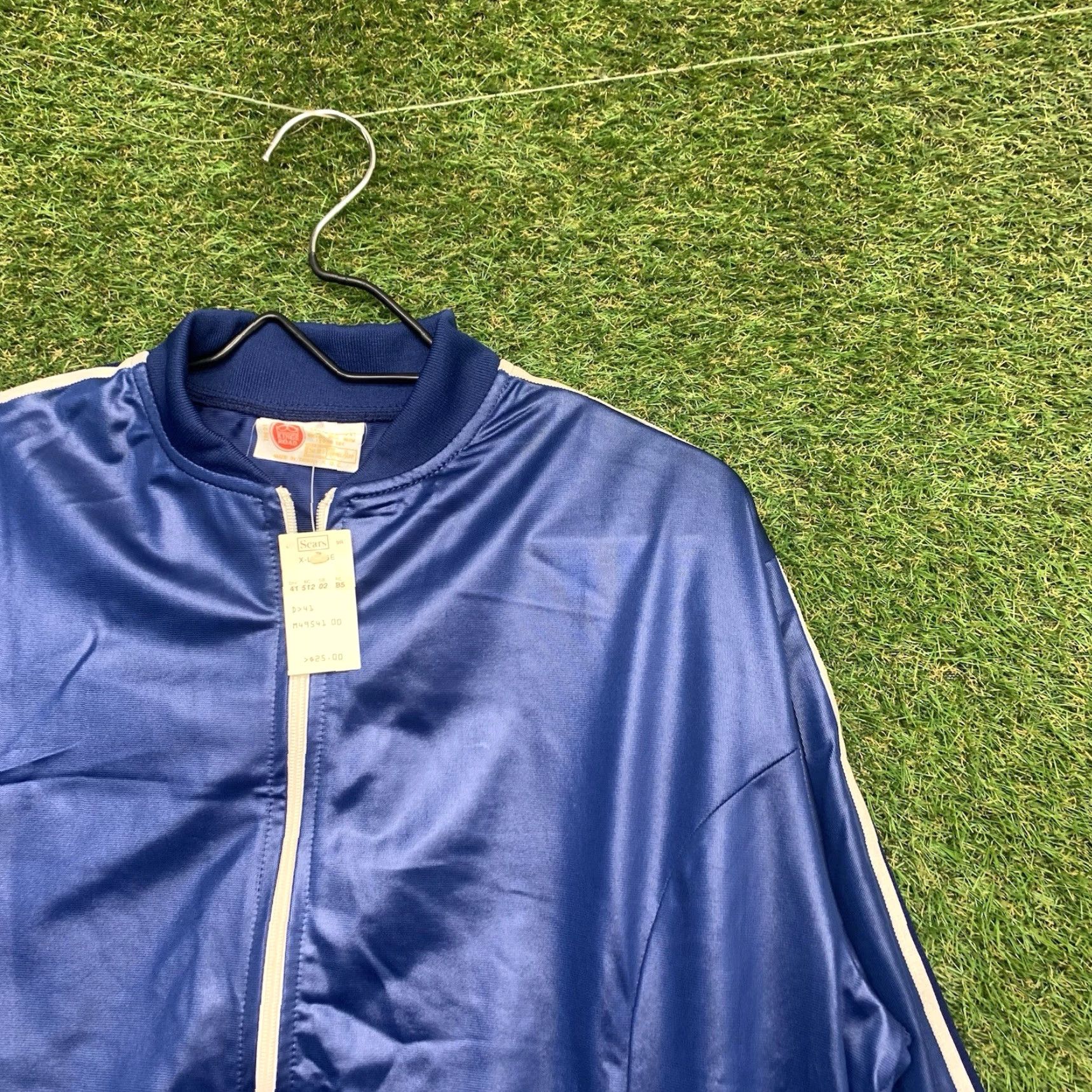Sears Vintage Sears Track Jacket Mens Large Blue Full Zip Up 70s Disco Hippie NWT Size US L / EU 52-54 / 3 - 3 Thumbnail