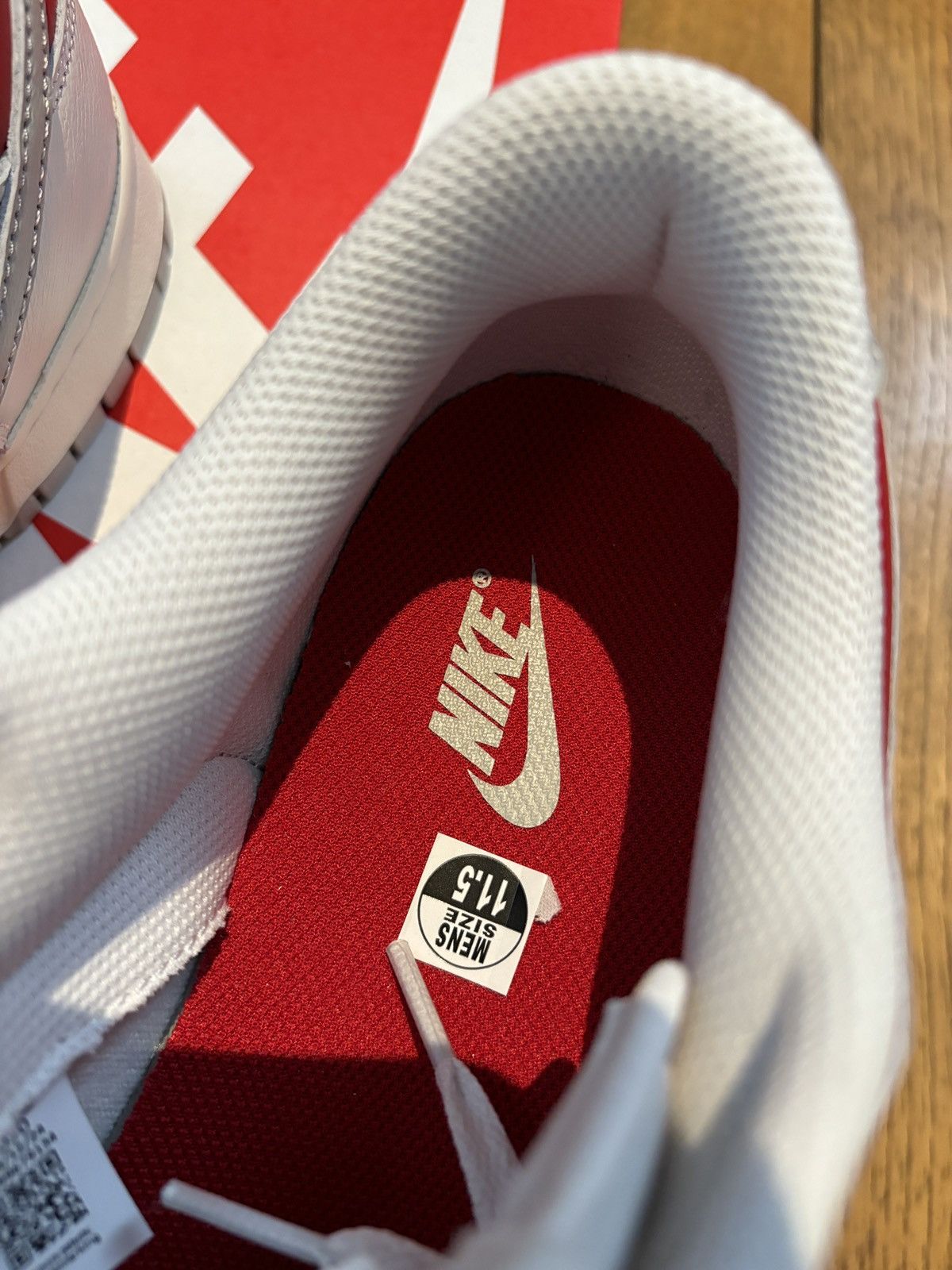 Nike Nike Dunk Low Iron Grey Gym Red Size US 11.5 / EU 44-45 - 5 Thumbnail