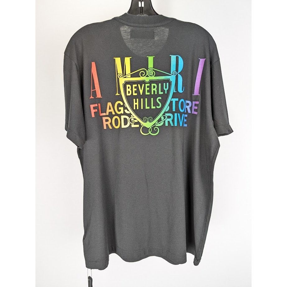 Amiri o1rshd1 Q:3 / Amiri XO Beverly Hills Tee in Black / Rainbow Size US M / EU 48-50 / 2 - 1 Thumbnail