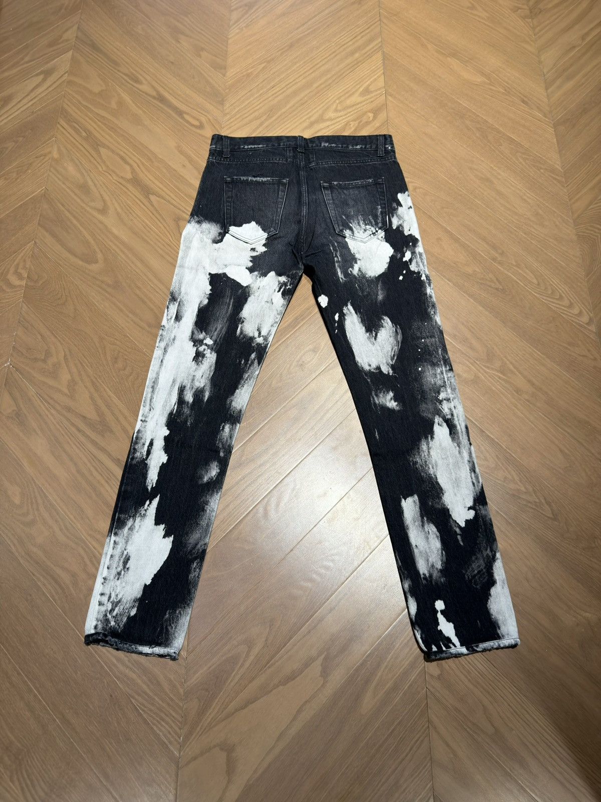 Yves Saint Laurent SLP Saint Laurent Hedi Era Bleach Splatter Ripped ...