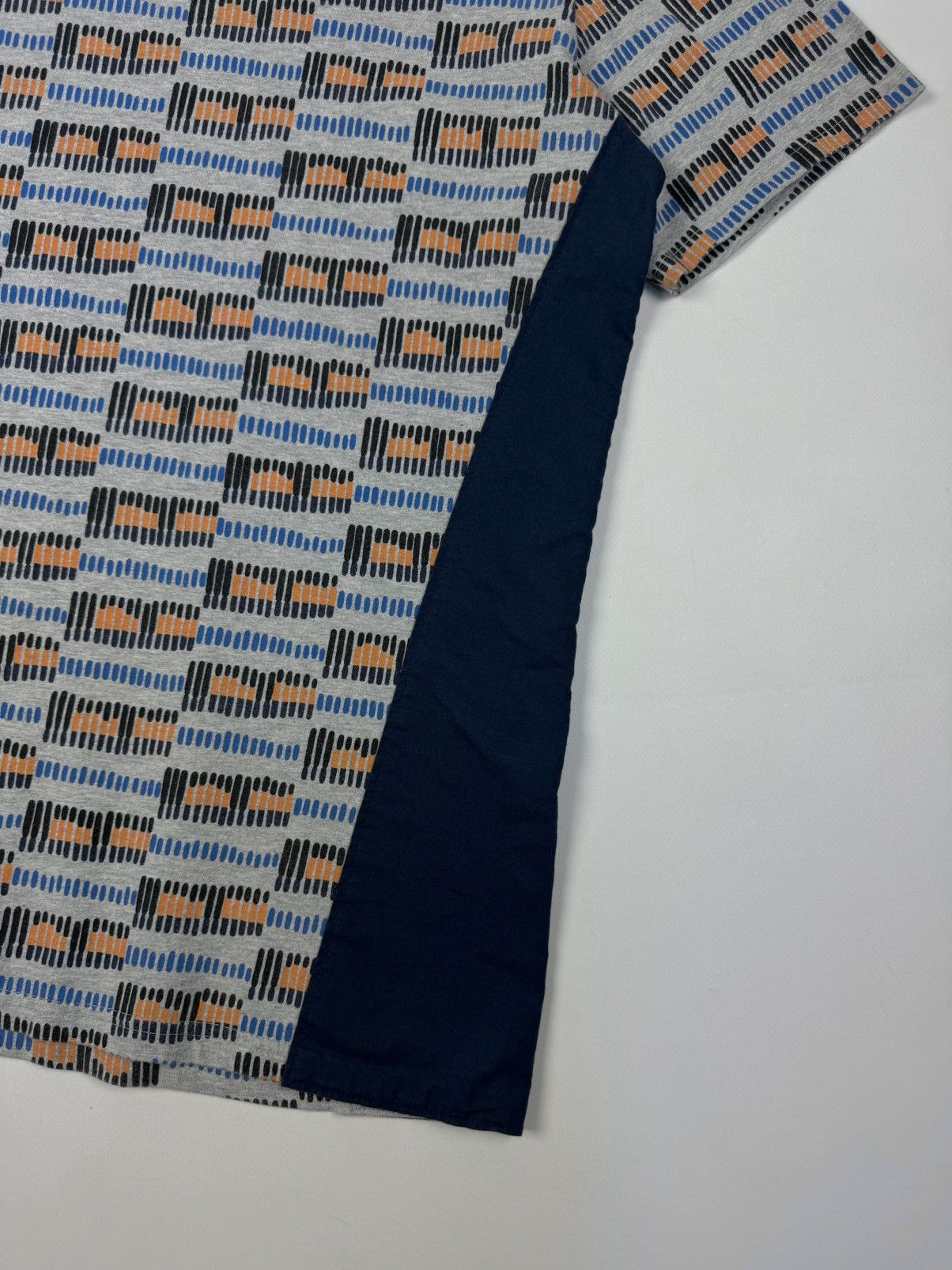 Designer × Folk FOLK Geometric Grey Multicolor Cotton Crew Neck T-Shirt Size US L / EU 52-54 / 3 - 7 Thumbnail