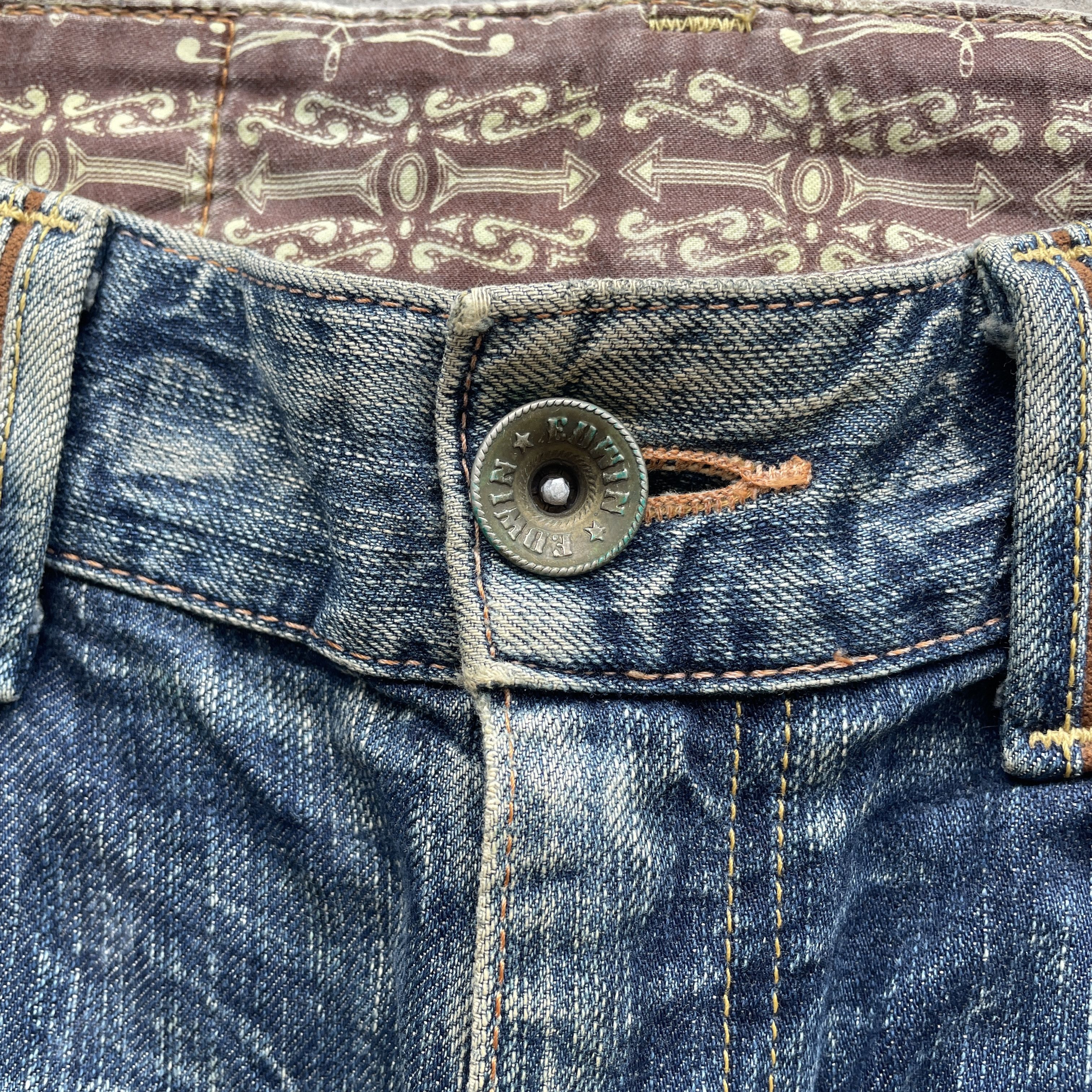 Edwin W32 Vintage Edwin Distressed Jeans Faded Rusty Denim Pants Size US 32 / EU 48 - 7 Thumbnail