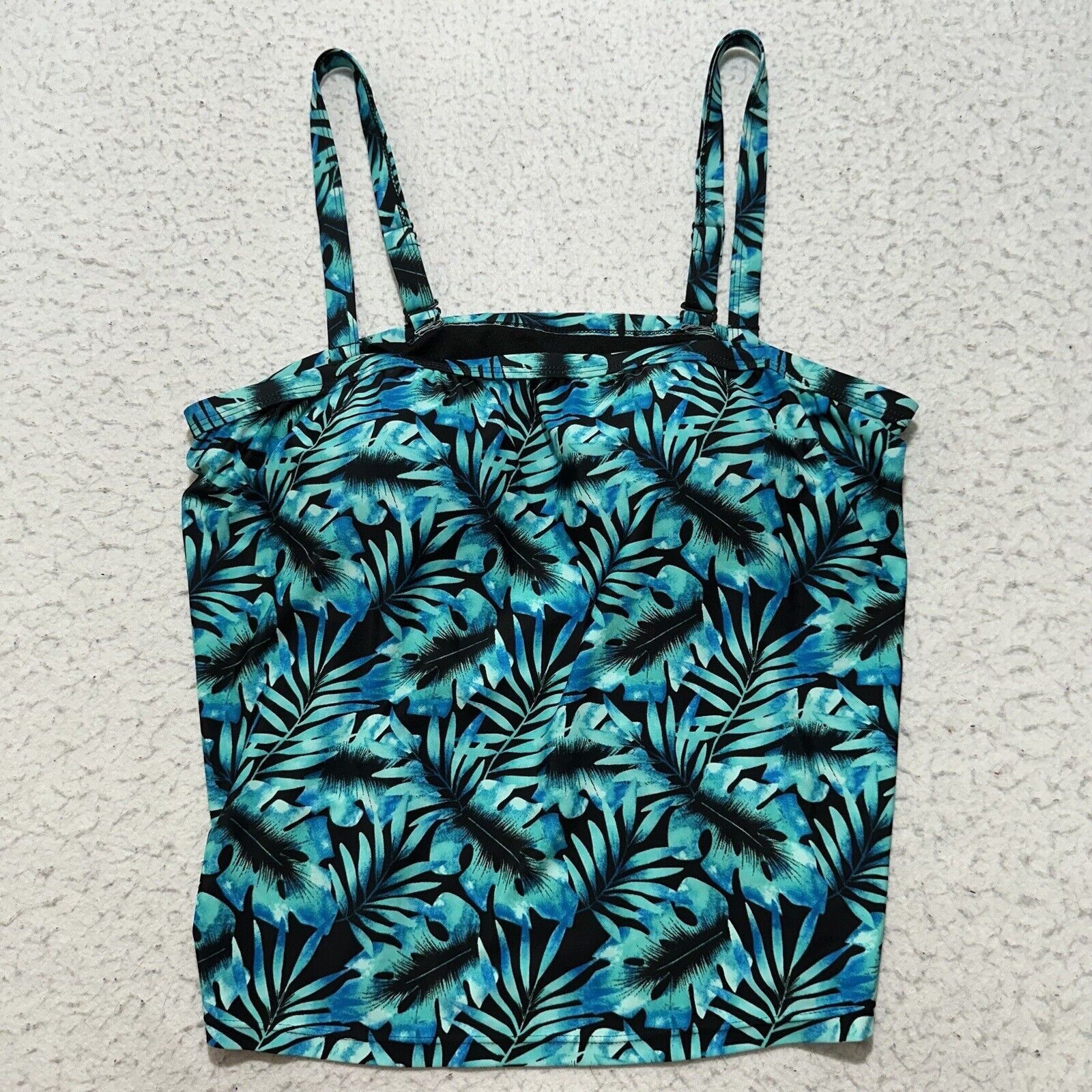 Other Blair 16 Swim Top Padded Teal Blue Hawaiian Floral Swimwear Size ONE SIZE - 1 Thumbnail