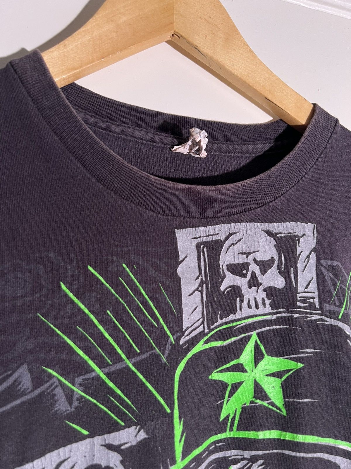Vintage Y2K 2000’s VTG Vintage Skeleton Cross Gangster Retro T Shirt Size US XL / EU 56 / 4 - 7 Thumbnail