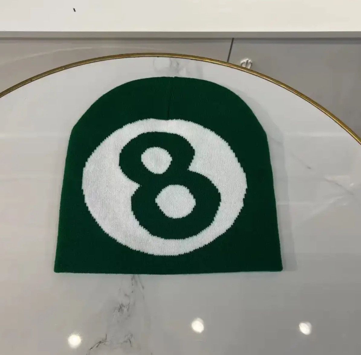 Japanese Brand Y2K 2000s Style grunge green 8 ball beanie Size ONE SIZE - 1 Thumbnail