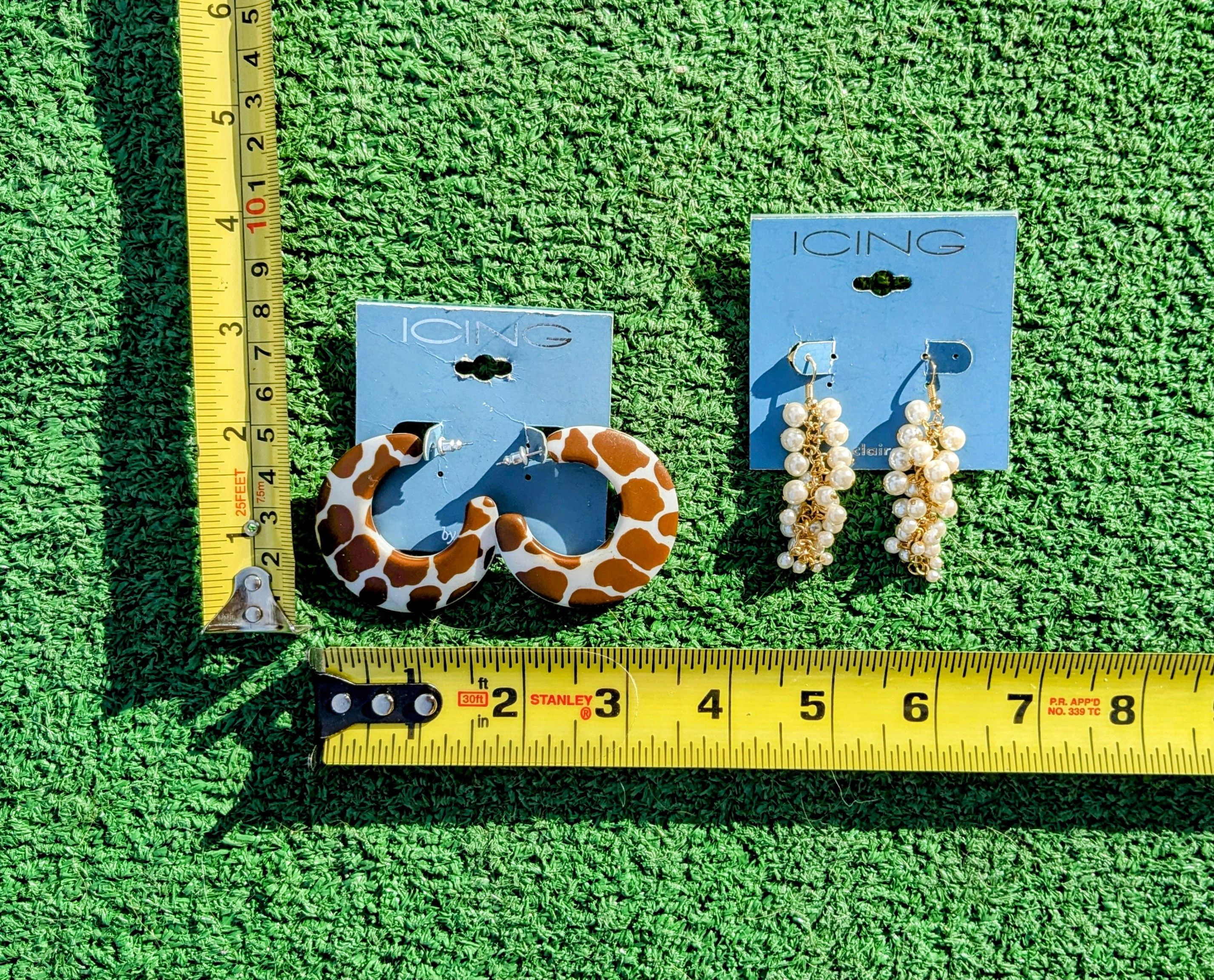 Designer Icing Chunky Cowboy Cow Hoop+Pearl Dangle Cluster Earrings Size ONE SIZE - 2 Thumbnail