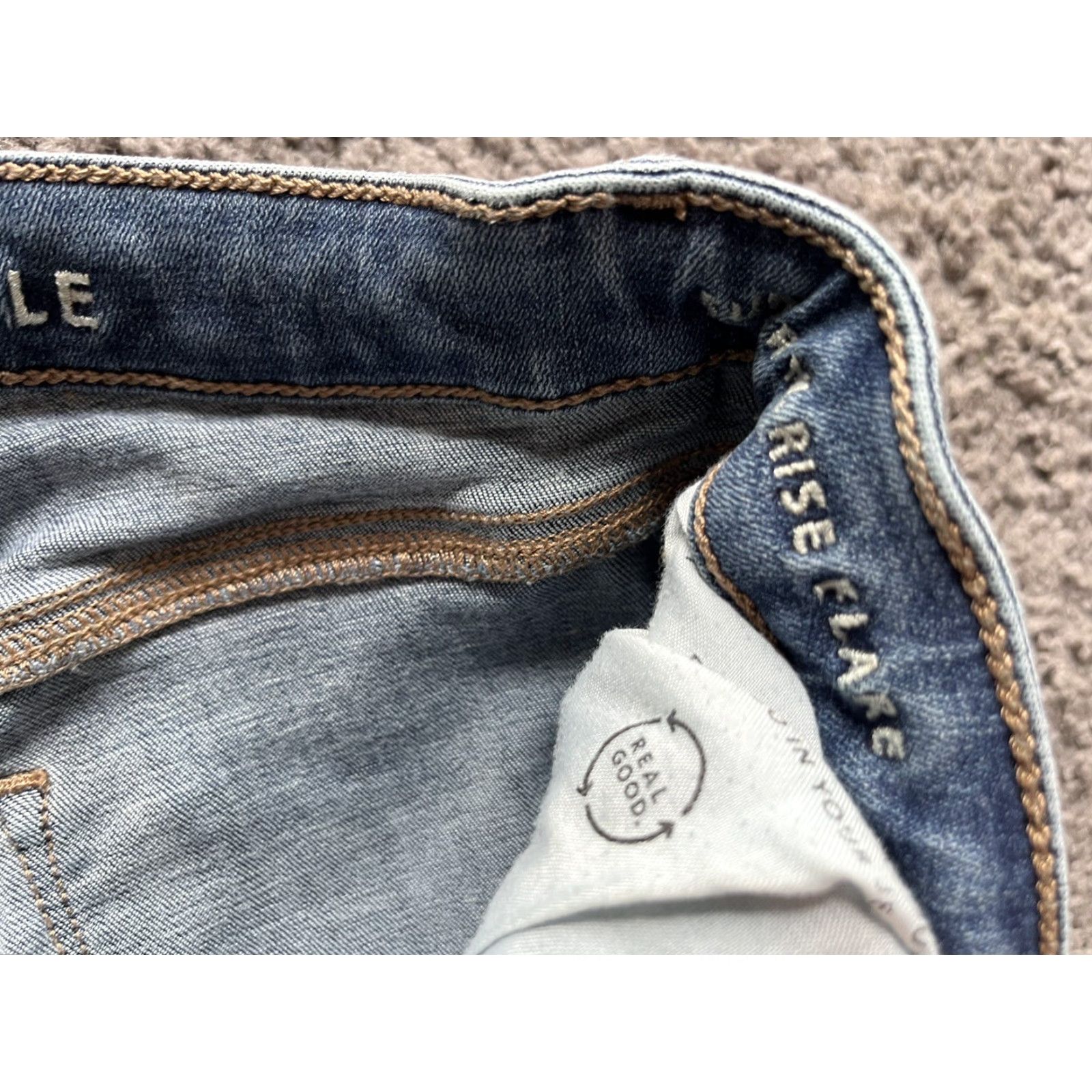 American Eagle Outfitters VINTAGE American Eagle Outfitters Jeans Flared 2 Ladies Blue Distressed 29in Inseam 28in Waist Regular Hi-Rise Size 26" / US 2 / IT 38 - 5 Thumbnail