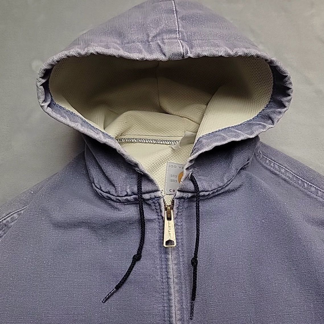 Carhartt VINTAGE Carhartt Jacket Mens XL Blue Canvas Hooded Thermal JR118 1989 100th Anniversary Workwear Casual, Outdoor, USA, American, Pockets Size US XL / EU 56 / 4 - 4 Thumbnail
