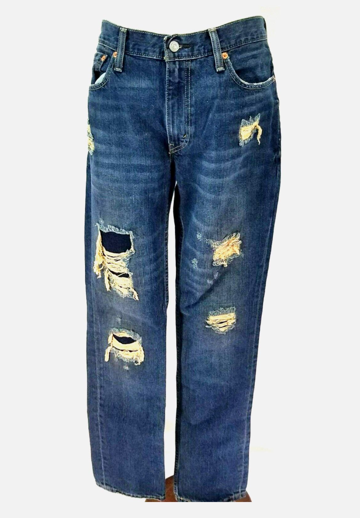 Levi's × Vintage 511 Slim Jeans W29” x L32” Distressed Upcycled Size US 29 - 1 Thumbnail