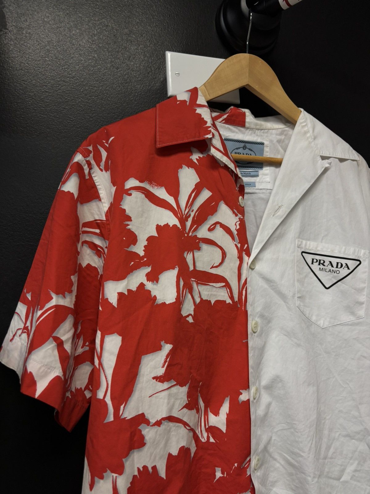 Prada Prada Double Match shirt red white Size US M / EU 48-50 / 2 - 3 Thumbnail