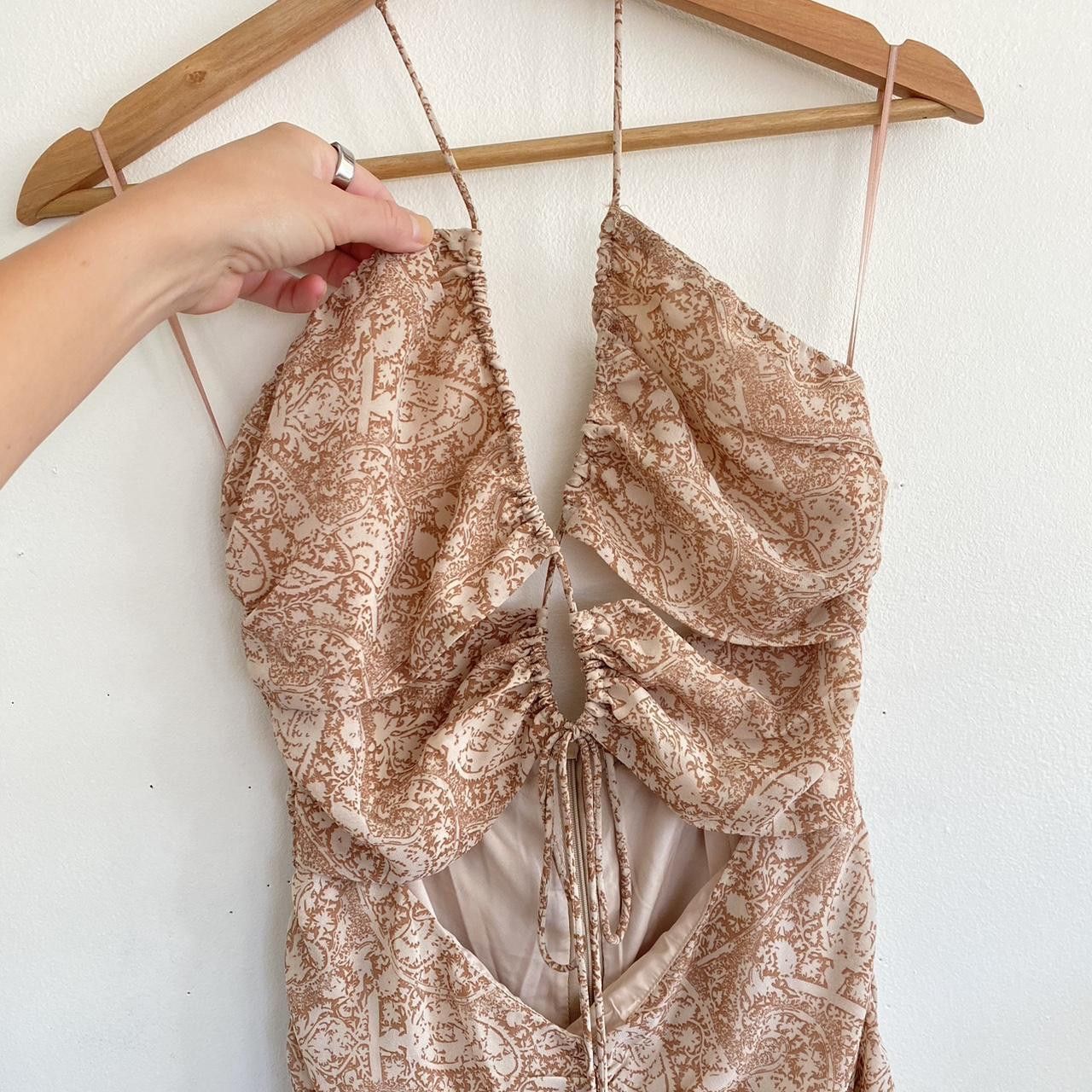 Designer COTTON CANDY MINI DRESS BOHO MAUVE PINK CUTOUT Size M / US 6-8 / IT 42-44 - 3 Thumbnail