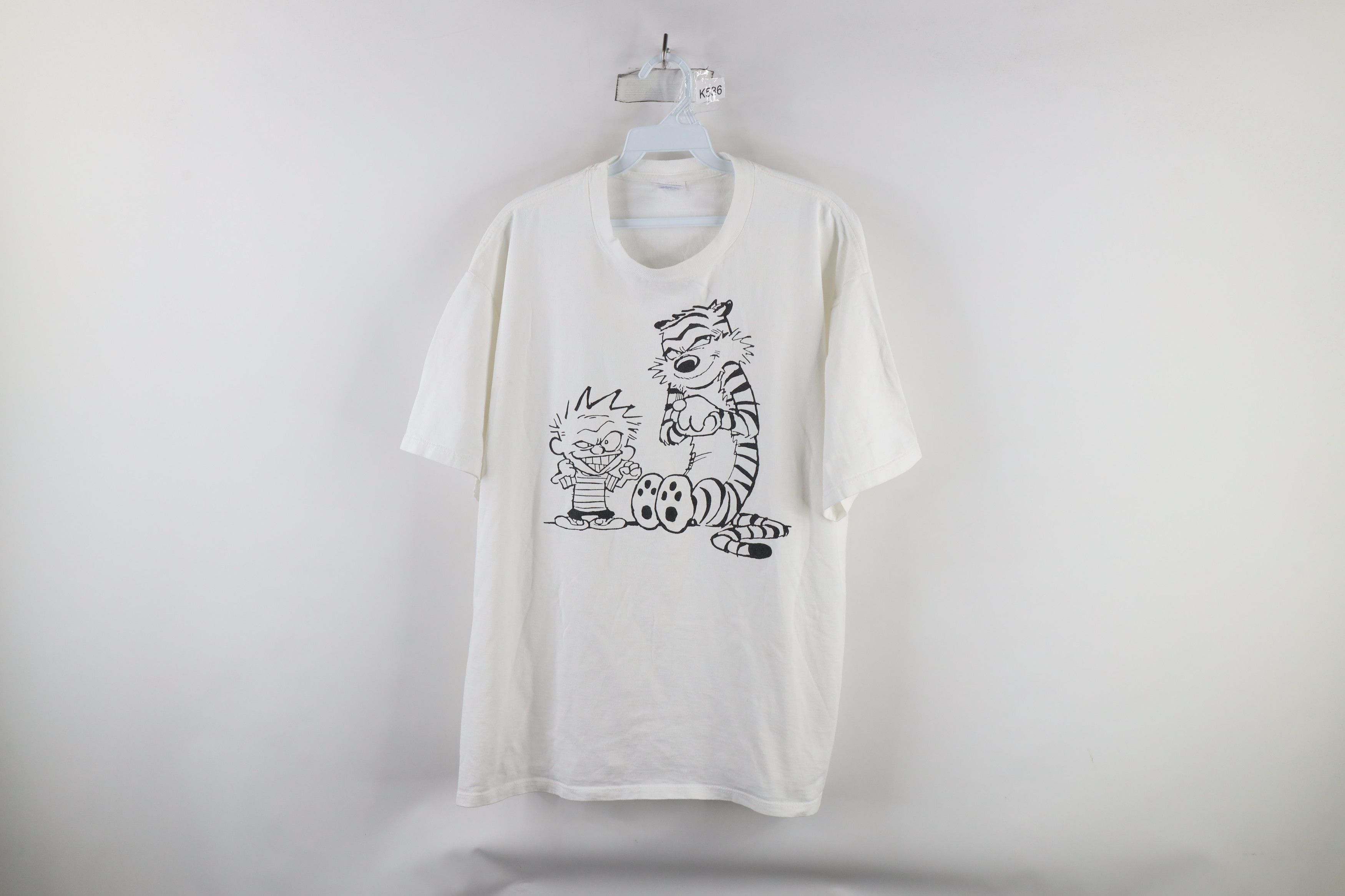 Vintage Vintage 90s Calvin & Hobbes Comic Strip T-Shirt White USA Size US XL / EU 56 / 4 - 1 Thumbnail