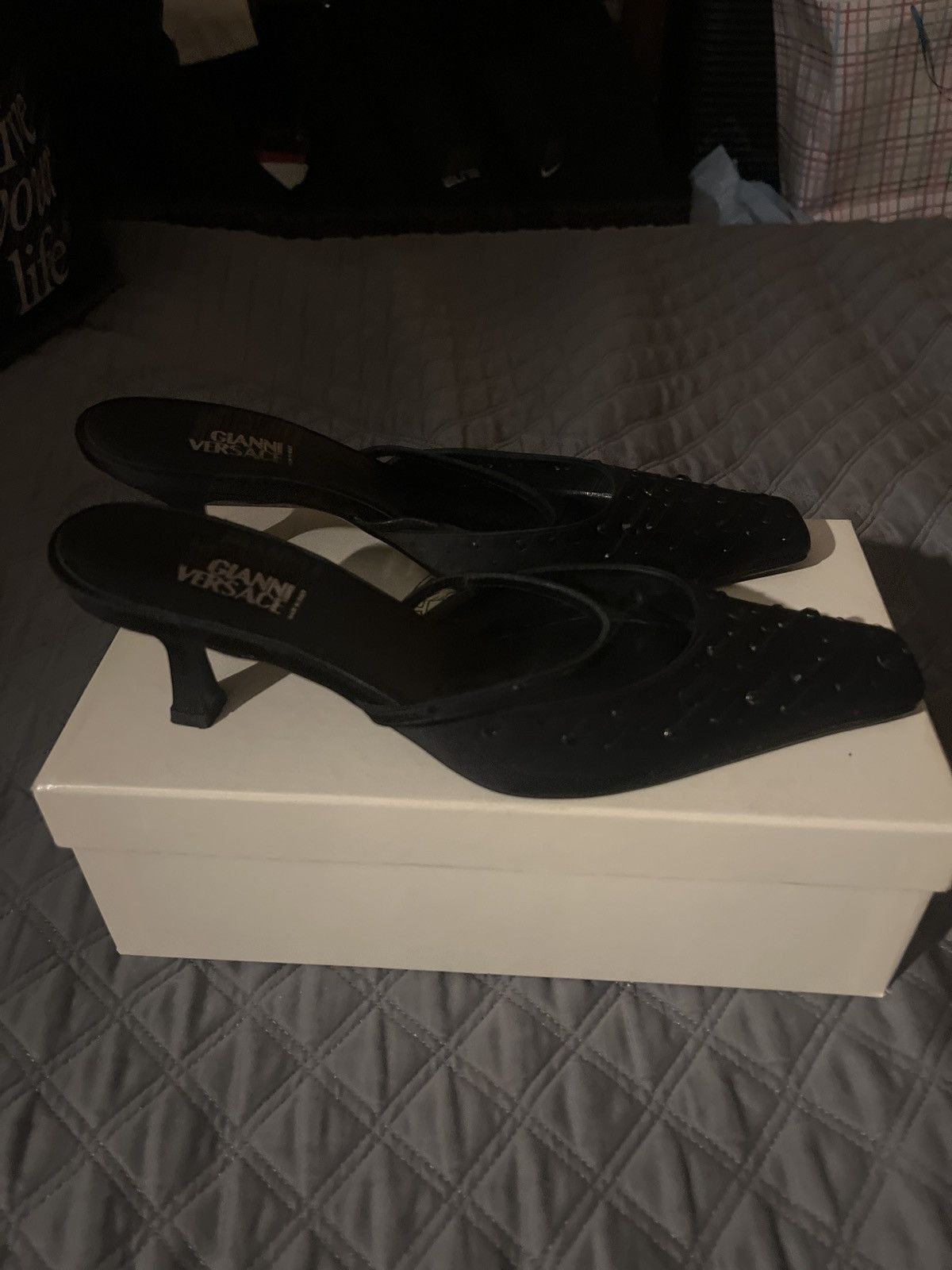 Versace Gianni Versace Black Heels Size US 9 / IT 39 - 3 Thumbnail