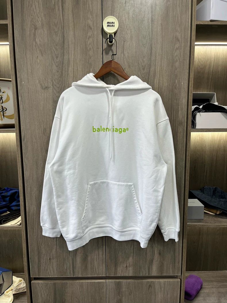 Balenciaga Balenciaga Email Logo White and Green Hoodie Size US S / EU 44-46 / 1 - 1 Thumbnail
