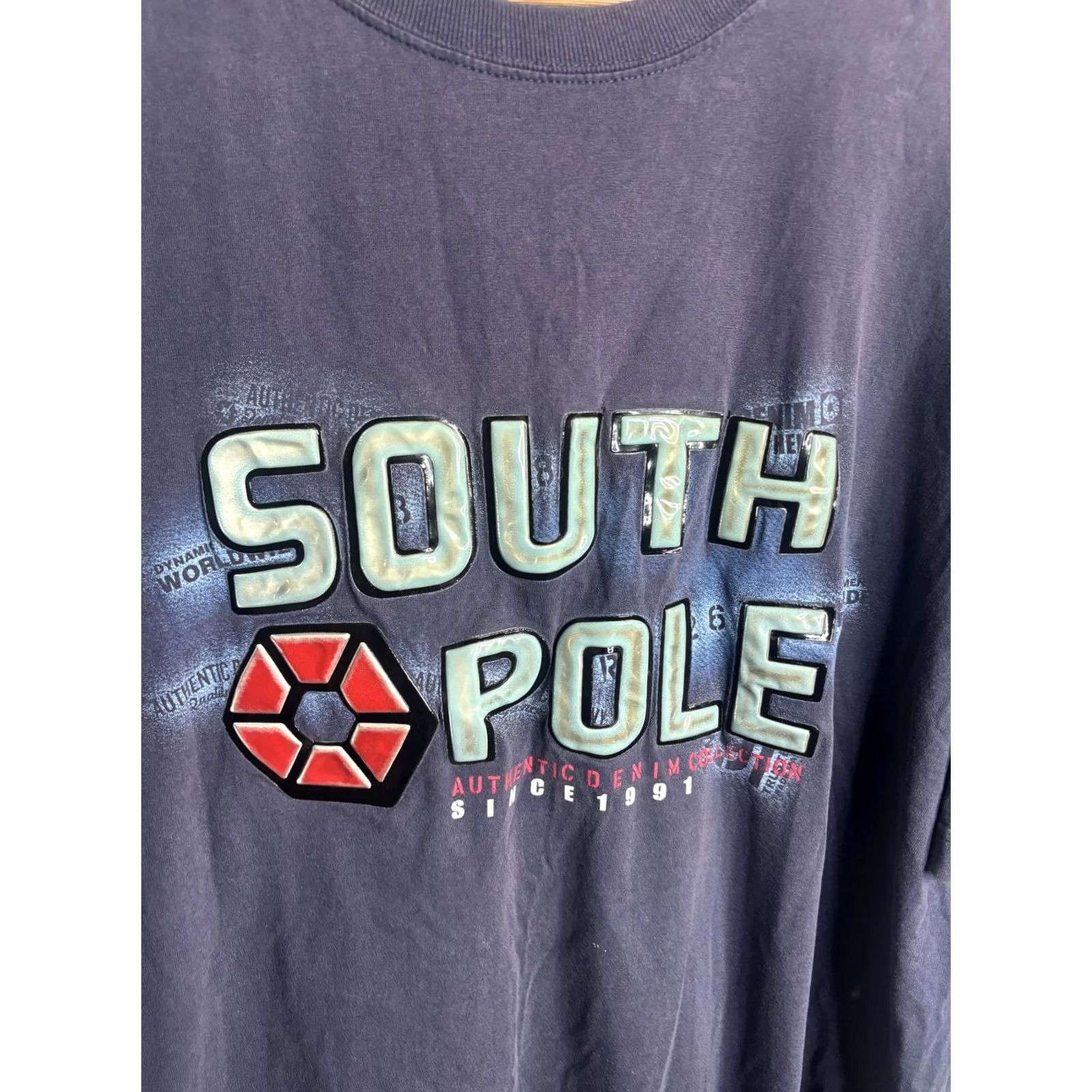 Southpole VINTAGE Southpole Shirt Mens XL Blue Y2K Denim Collection Graphic Tee Streetwear Size US XL / EU 56 / 4 - 2 Thumbnail