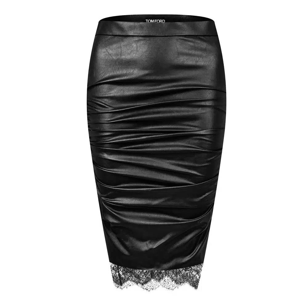 Tom Ford o1loc1c1224 GC5394 Leather Skirt in Black Size 27" / US 4 / IT 40 - 1 Thumbnail