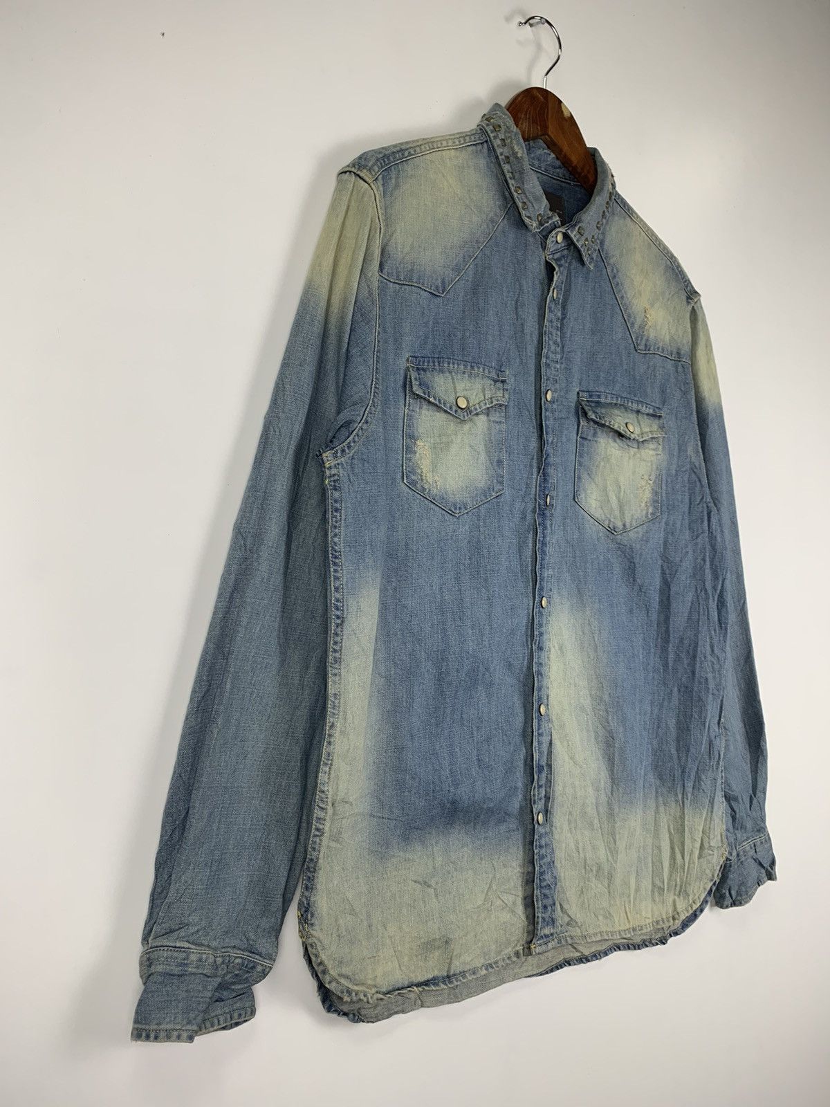 Zara Zara Distress Denim Jacket Size US L / EU 52-54 / 3 - 5 Thumbnail