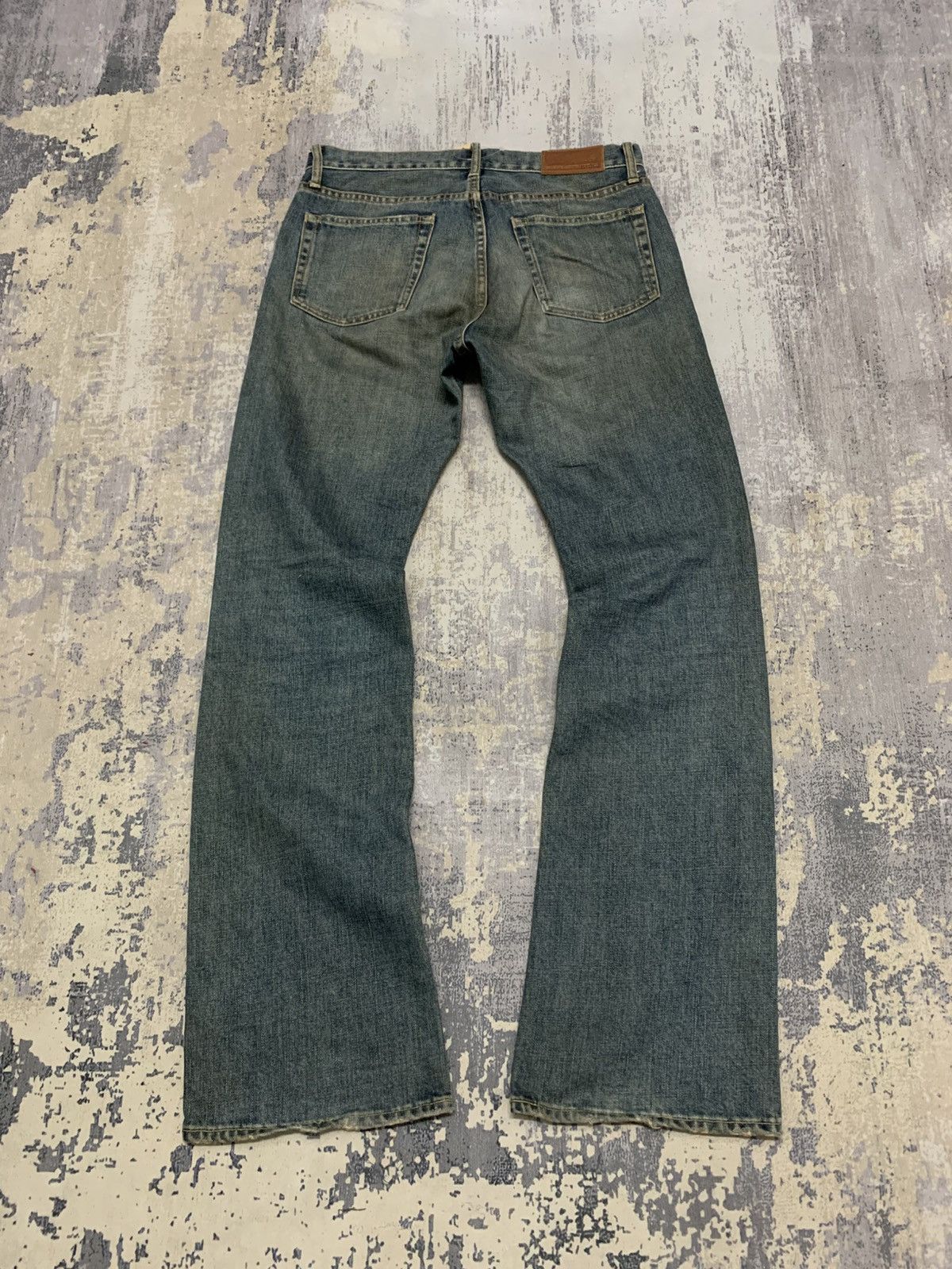 If Six Was Nine VTG JAPANESE UNIQLO MUD WASH STYLE FLARED JEANS Size US 32 / EU 48 - 8 Thumbnail