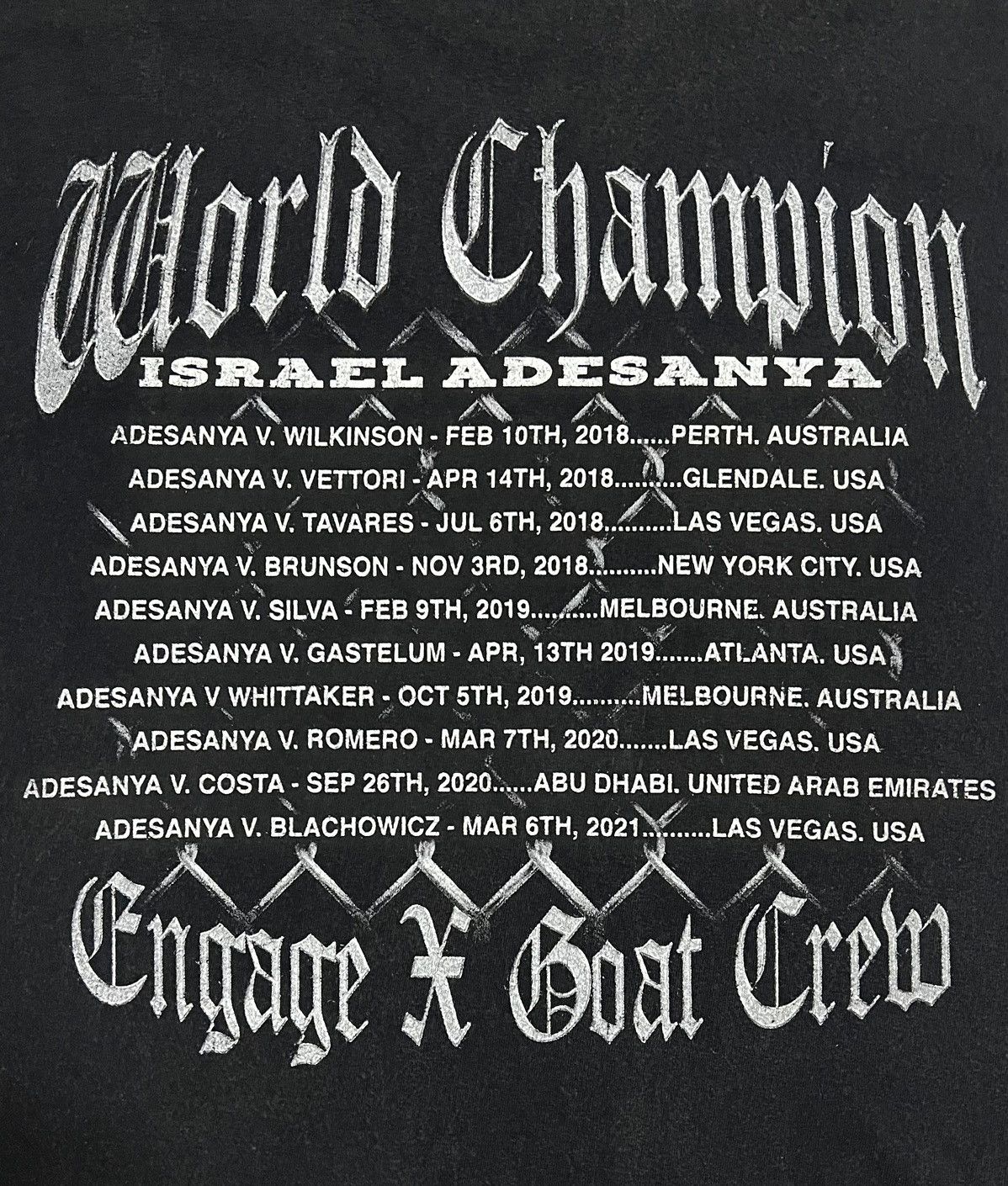Other Israel Adesanya UFC Champion Graphic Tee M Size US M / EU 48-50 / 2 - 12 Thumbnail