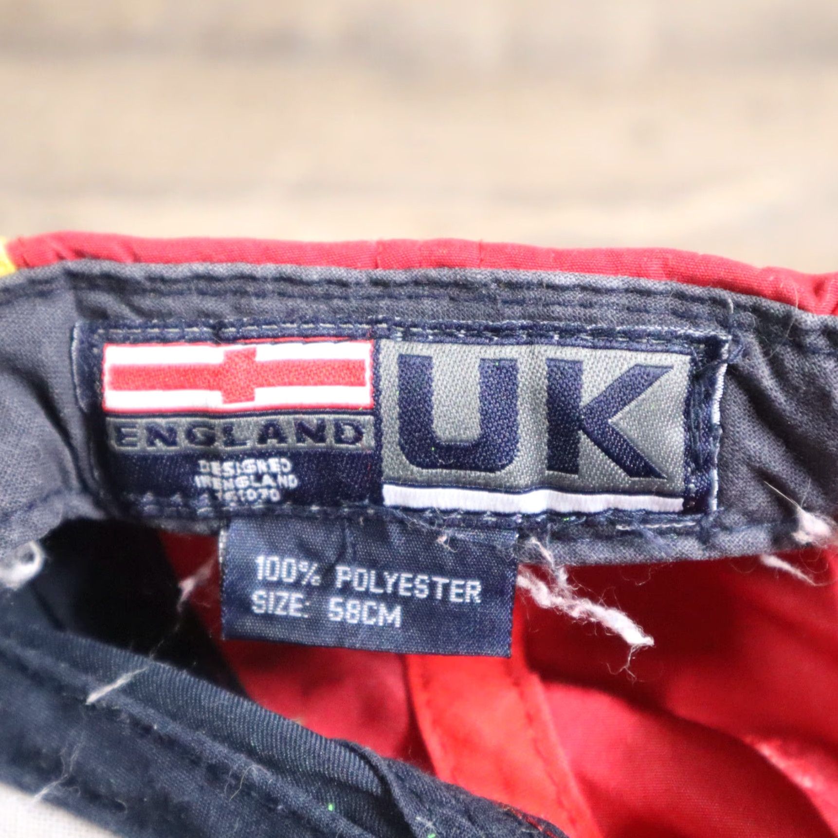 Vintage VINTAGE Hat London England Union Flag Vacation Travel Blue Red Cap Adult Adjustable Size ONE SIZE - 7 Thumbnail