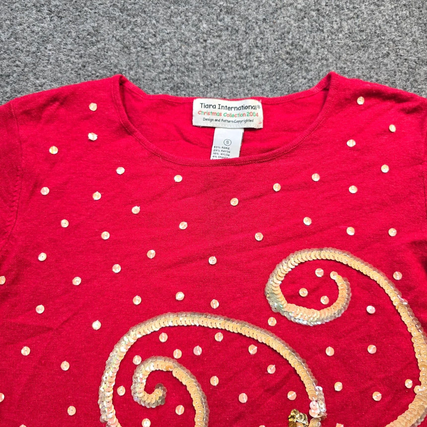 Vintage Tiara International Sweater Womens Small Red Sequin Snowman Ugly Christmas Party Size S / US 4 / IT 40 - 2 Thumbnail