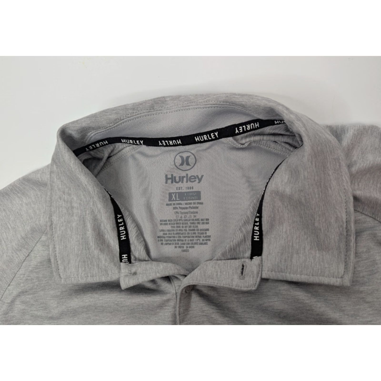 Hurley Hurley Polo Shirt Men's XL Heather Light Grey Lightweight Beach Performance Size US XL / EU 56 / 4 - 6 Thumbnail