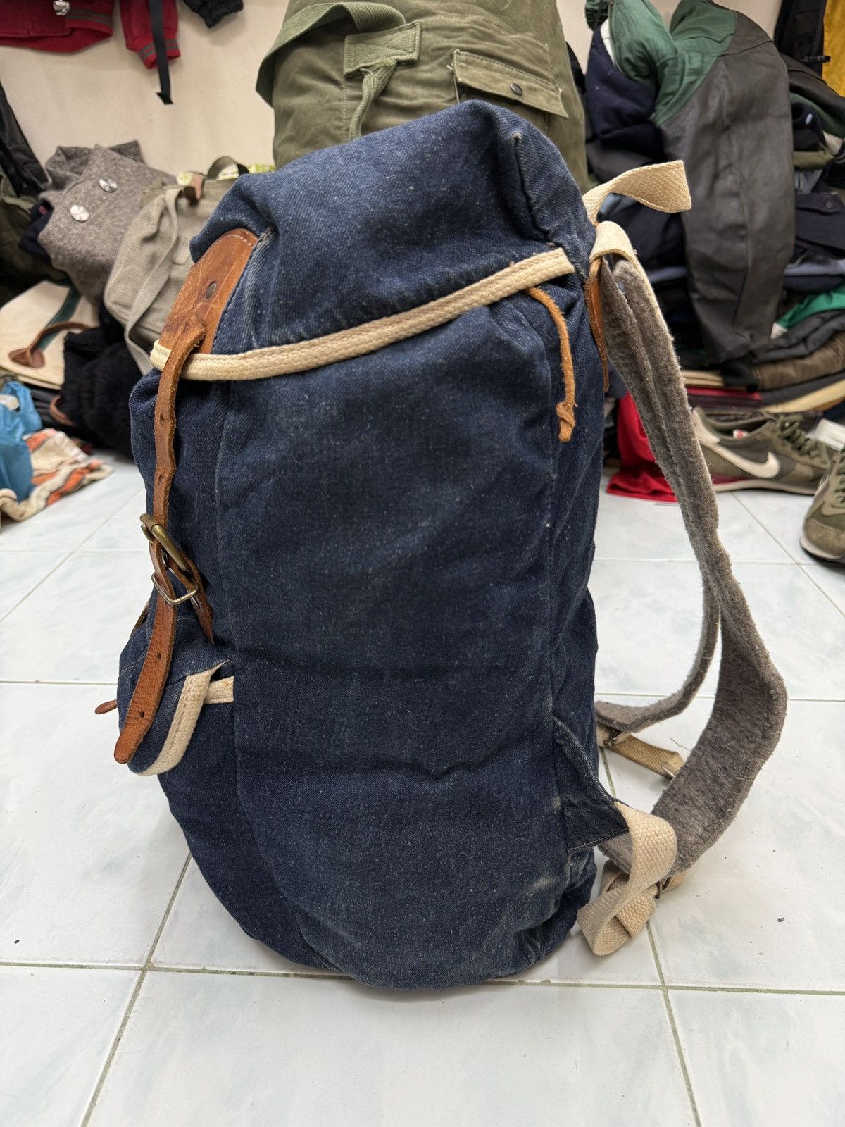 Overland 🔥🔥🔥ARCHIVE OVERLAND DENIM LEATHER BAGPACK Size ONE SIZE - 5 Thumbnail