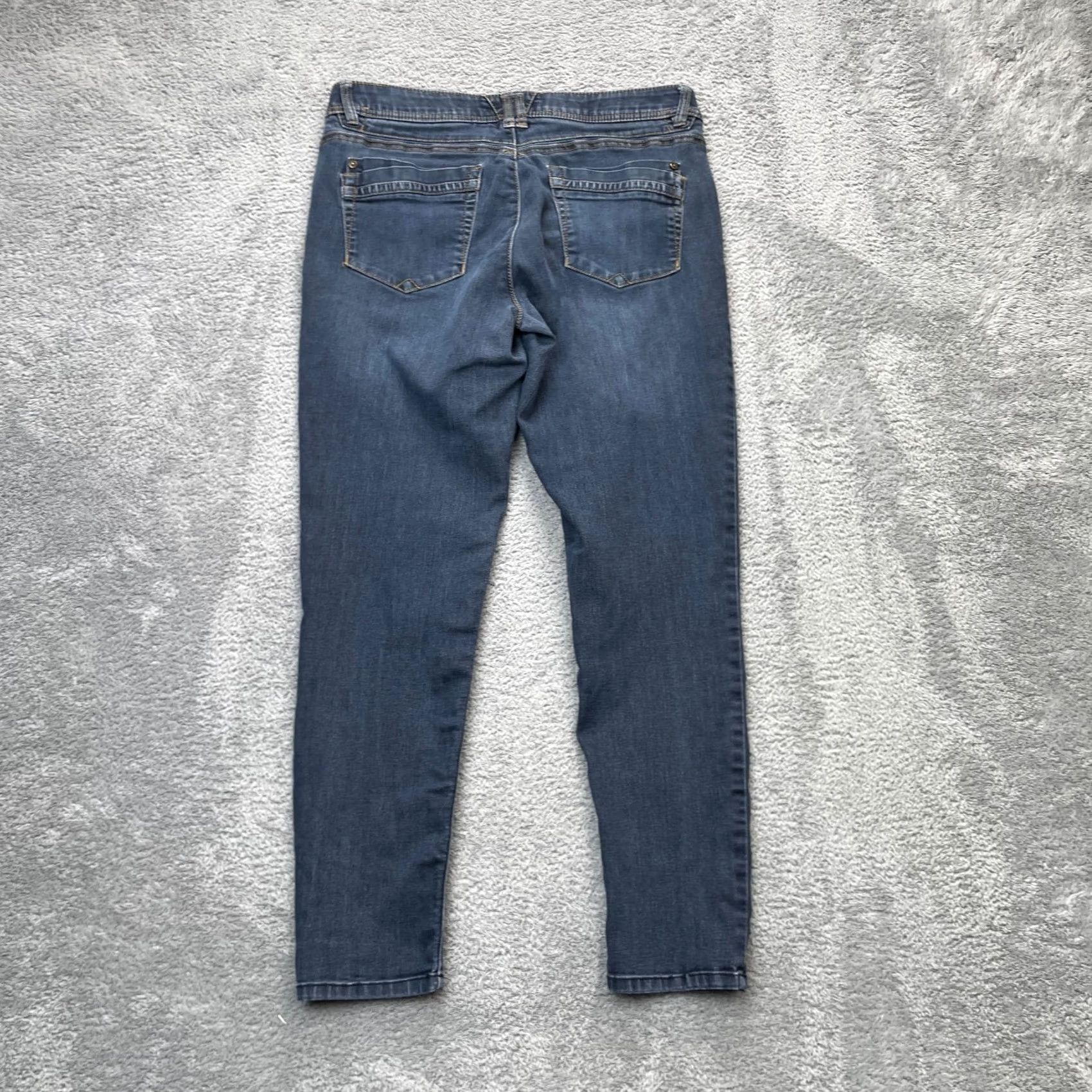 Vintage Democracy Jeans Womens Blue Skinny Stretch Mid Rise Denim Slim Dark Wash 32x28 Size 24" / US 00 / IT 34 - 4 Thumbnail