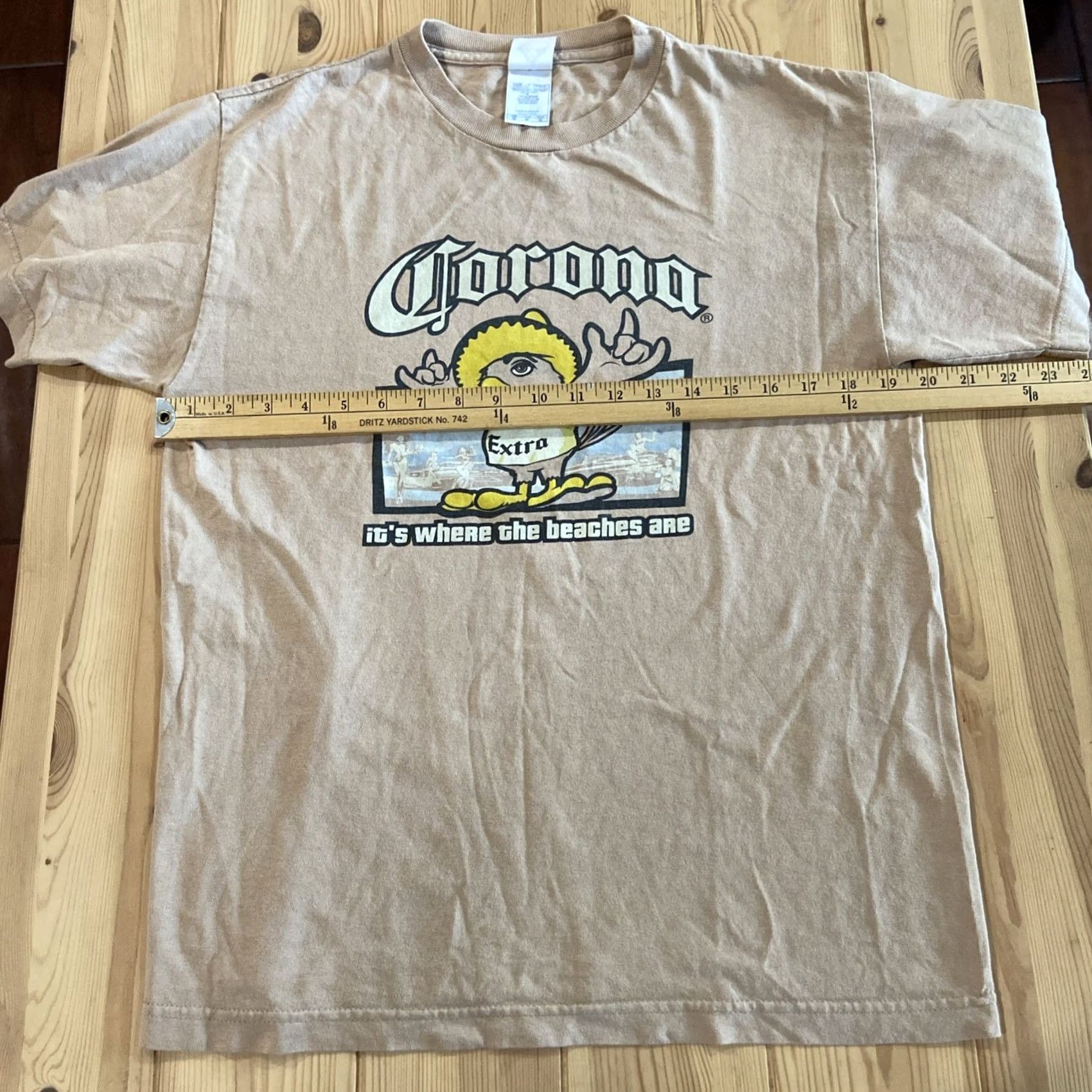 AAA Y2K Corona Beer Its Where The Beaches Are T Shirt Cartoon Funny Medium Mens Long Sleeve Crew Neck Beige Cotton Beach 90s Theme NFT? Size US M / EU 48-50 / 2 - 6 Thumbnail