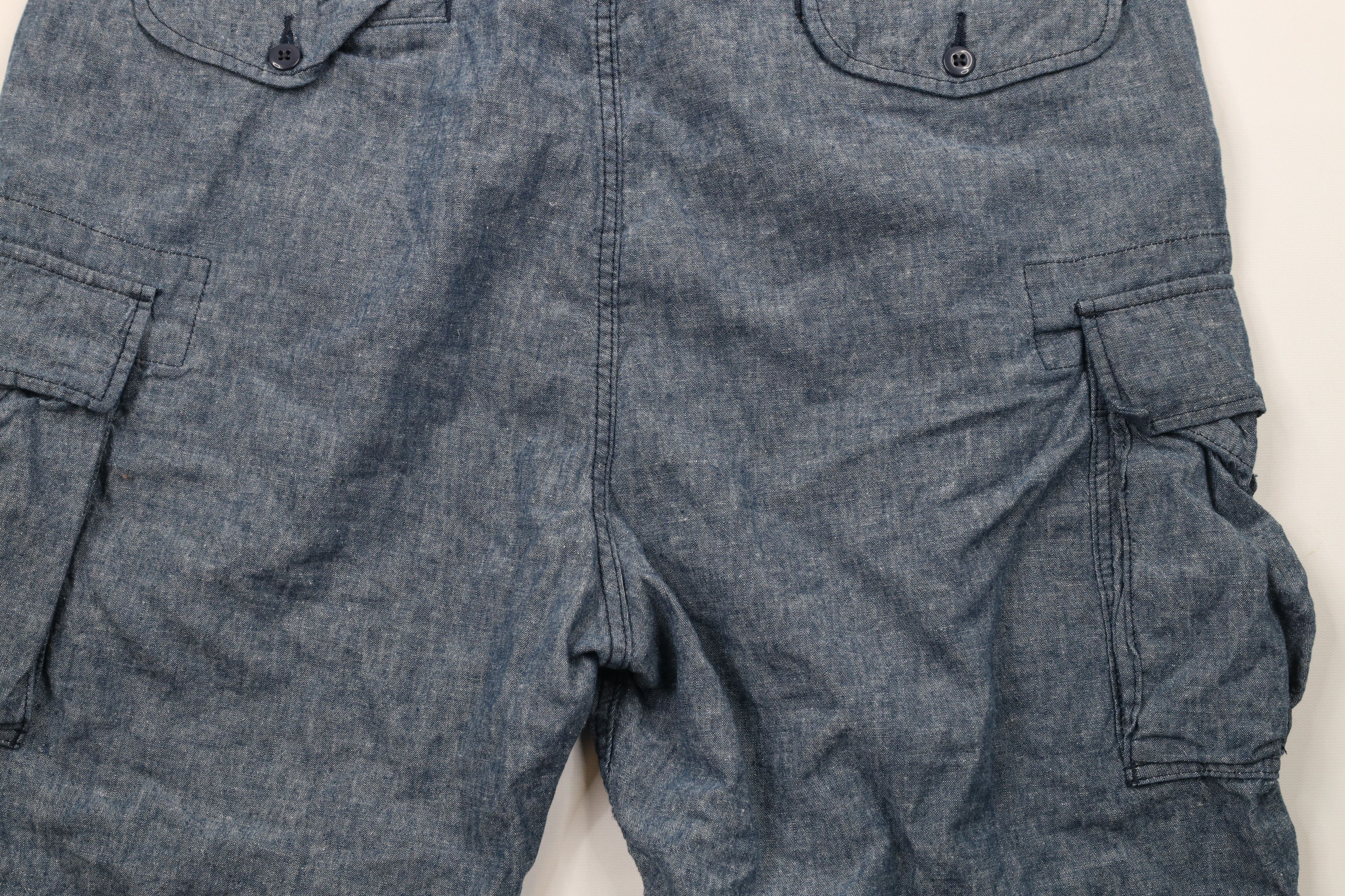 Levi's × Vintage Vintage Y2K Levis Baggy Fit Linen Blend Cargo Shorts Blue Size US 40 / EU 56 - 11 Thumbnail