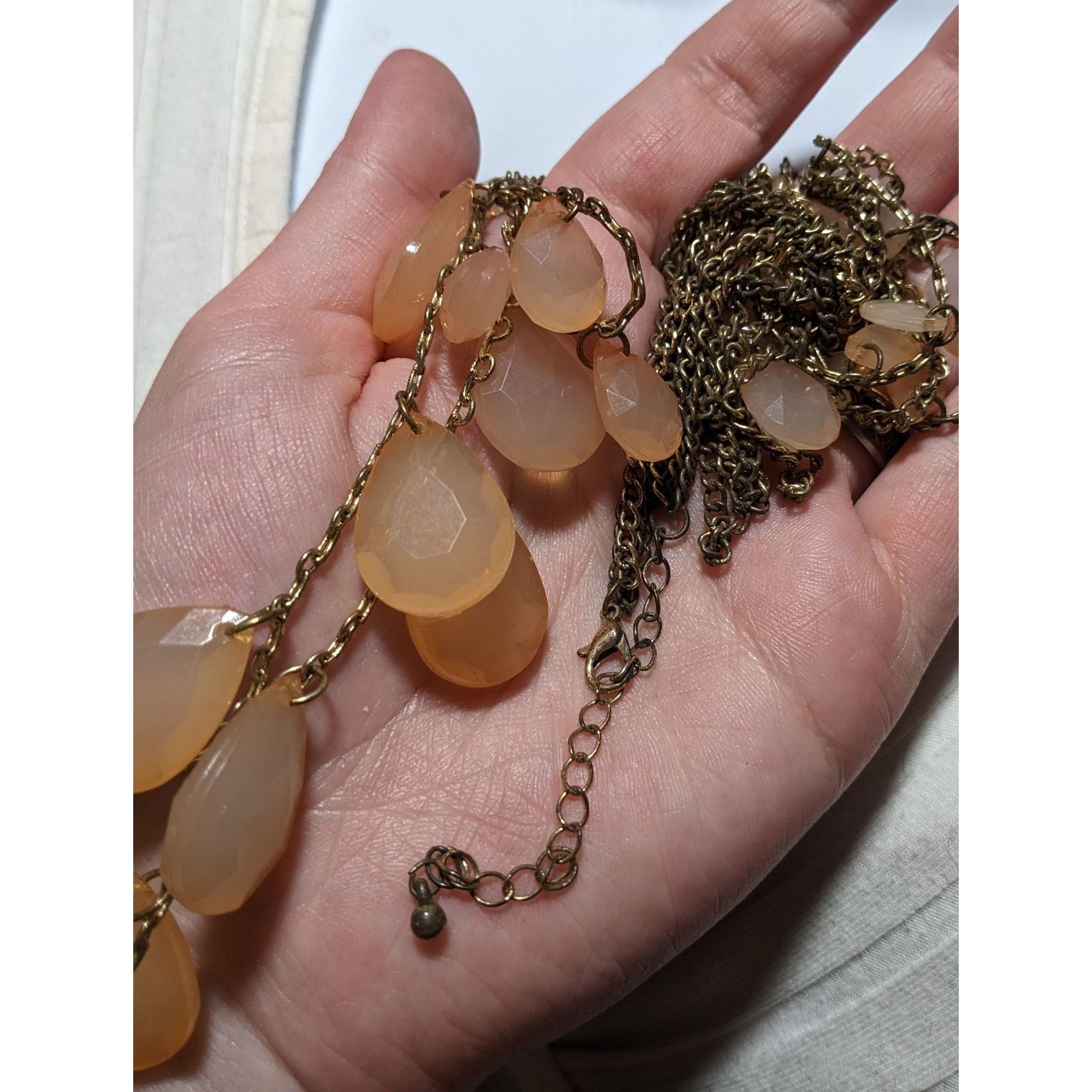 Other Bohemian Layered Necklace With Peach Teardrop Beads Size ONE SIZE - 10 Thumbnail