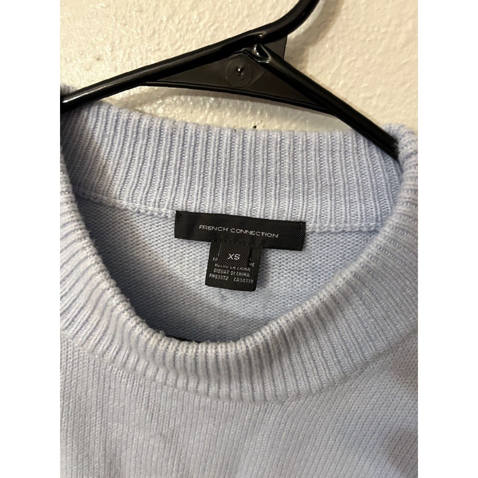 French Connection French Connection Sweater - Women - XS - Blue - Puff Sleeve - Crew Neck - Cropped - Solid Knit Pullover Size XS / US 0-2 / IT 36-38 - 2 Thumbnail