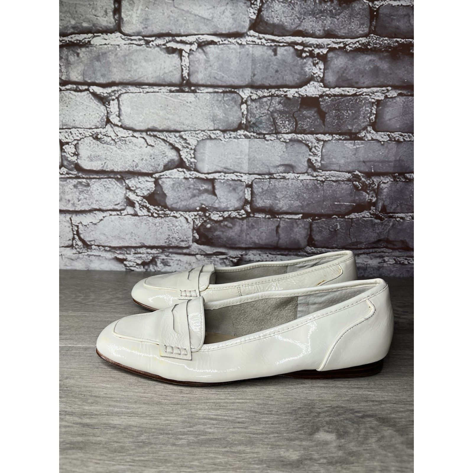 Enzo Bonafe Enzo Angiolini Ealento White Patent Leather Slip-On Loafers Size US 6.5 / IT 36.5 - 4 Thumbnail