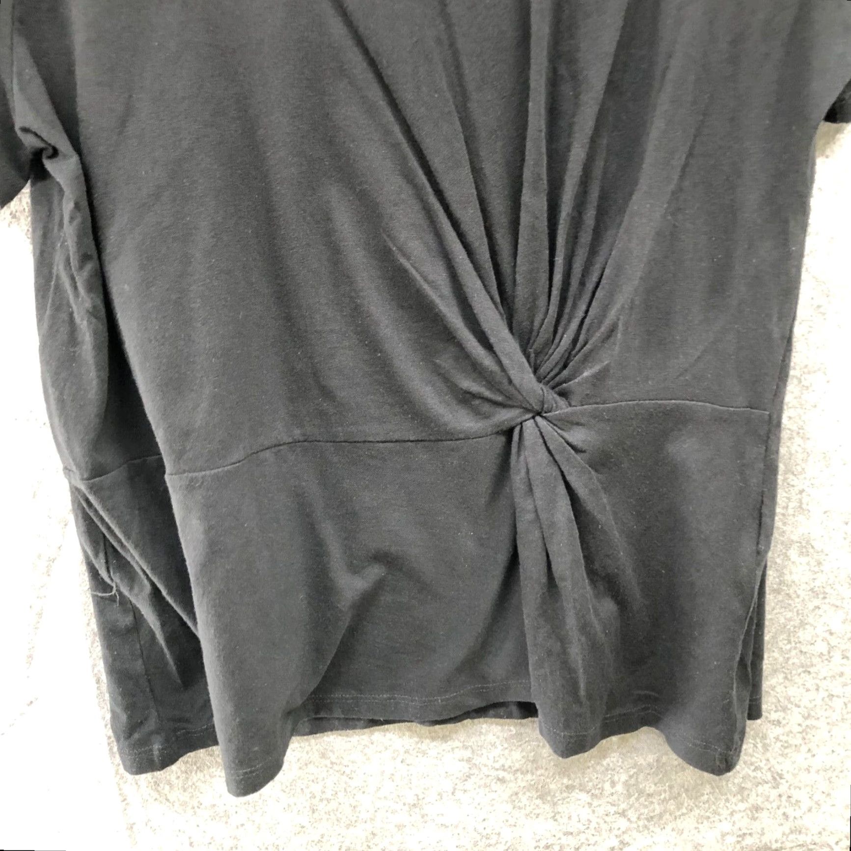 Zara Womens Cotton Crewneck Twist Front Black Zara T Shirt L Extra Large XL Size L / US 10 / IT 46 - 4 Thumbnail
