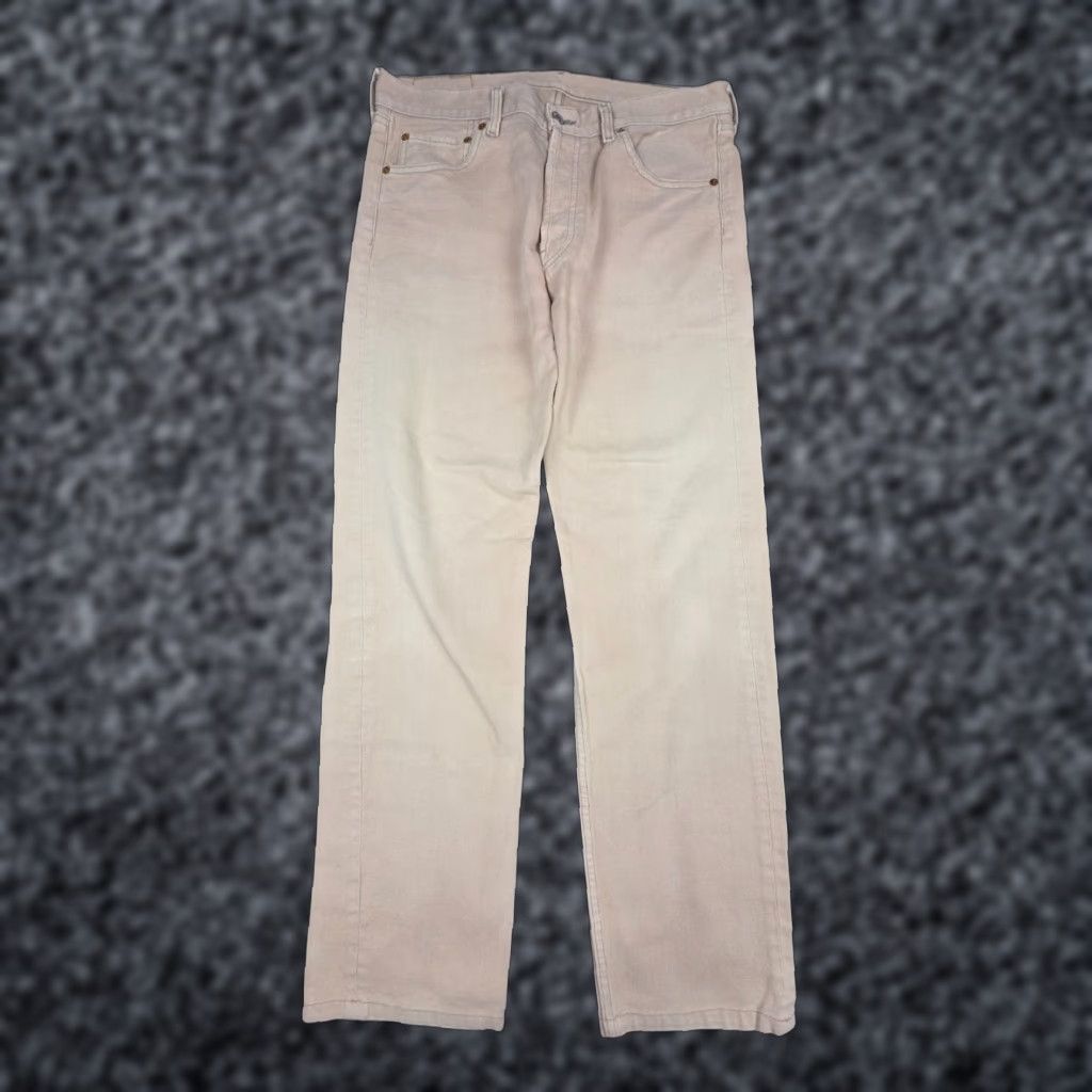 Levi's VINTAGE Levi's 501 Jeans Men's 34 x 34 Beige Made USA Faded - Levi's 501 Series Jeans, 32x30 Inseam, Regular Fit, USA 5-Pocket Denim Shirt? Size US 32 / EU 48 - 1 Thumbnail