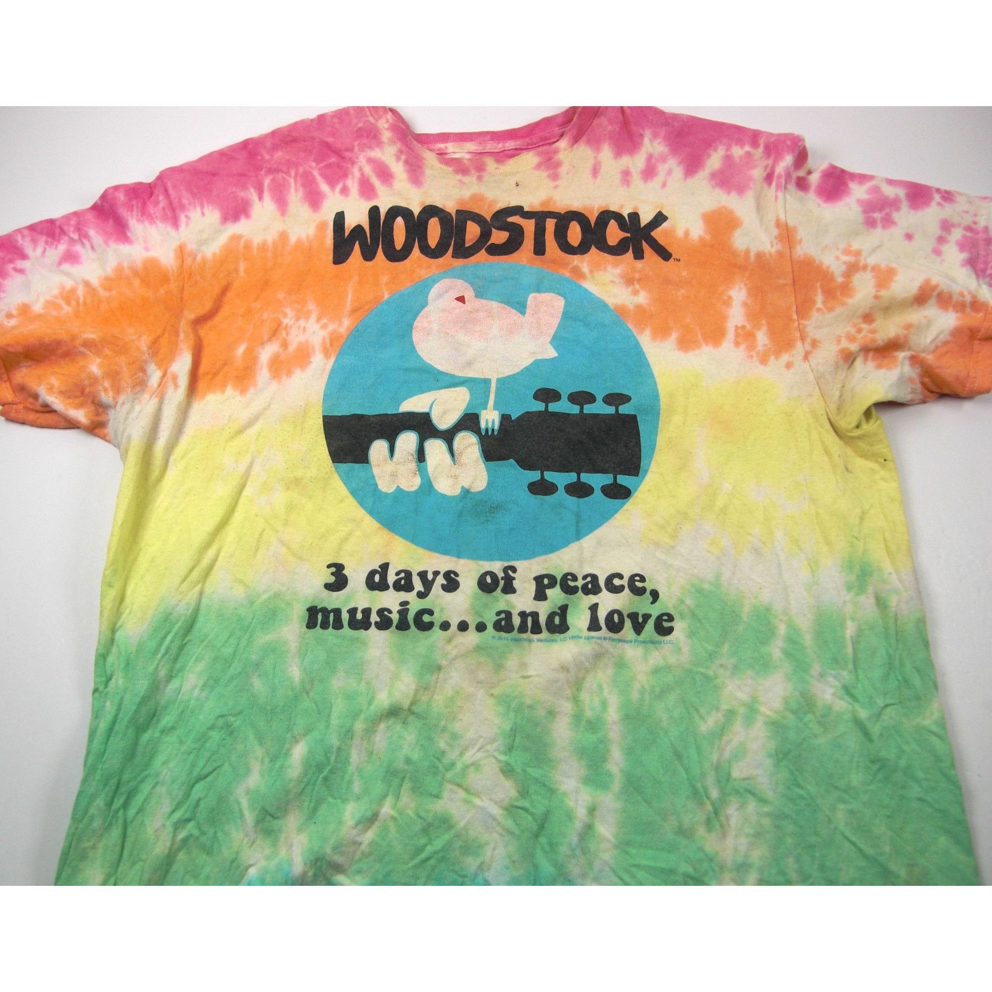 Other Woodstock Peace Love Music Men's T-Shirt Multicolor Tie Dye, Size US XL / EU 56 / 4 - 1 Thumbnail