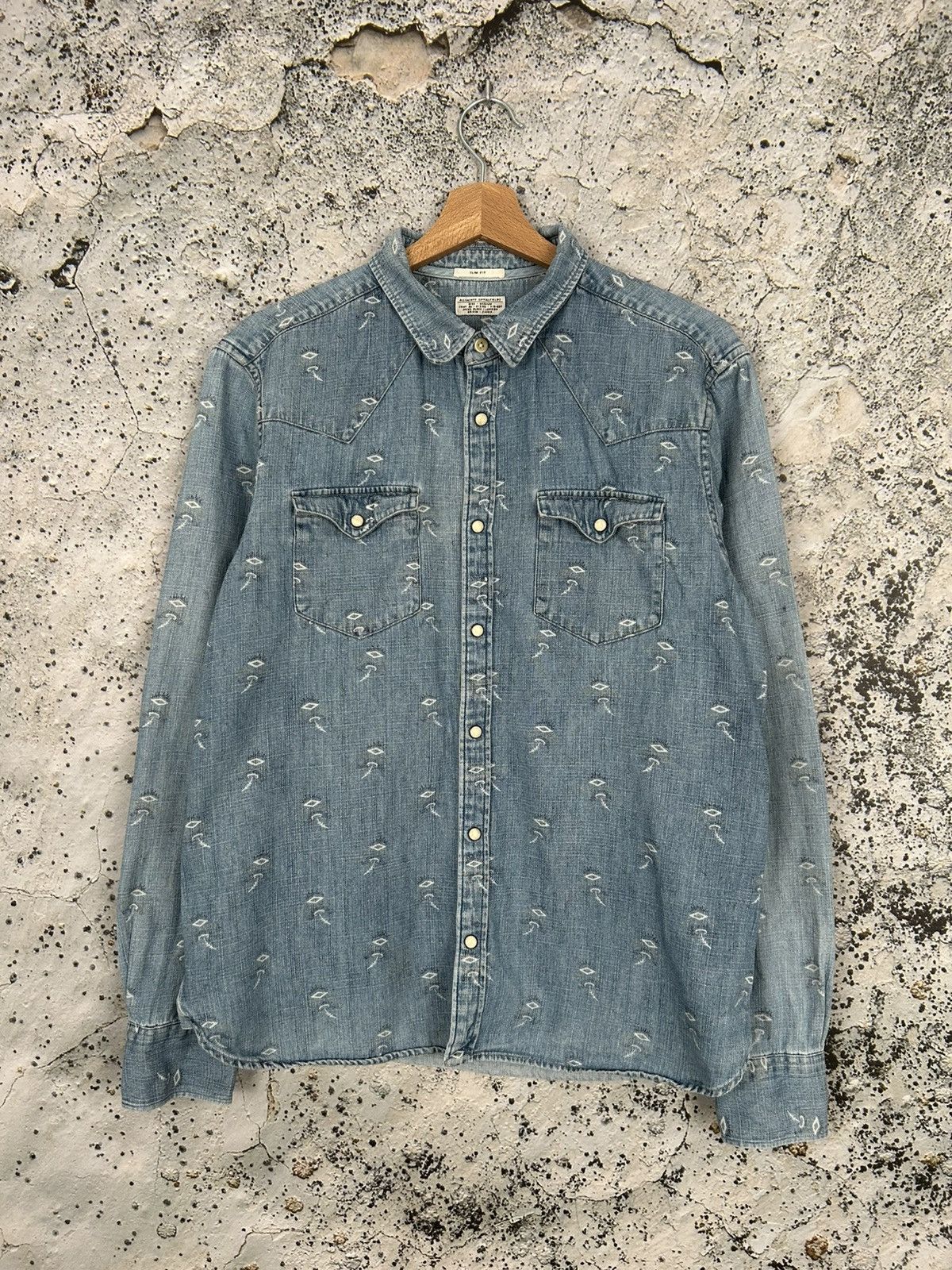 Allsaints Allsaints Denim Avant Garde Shirt Designer Grunge Streetwear Size US M / EU 48-50 / 2 - 1 Thumbnail