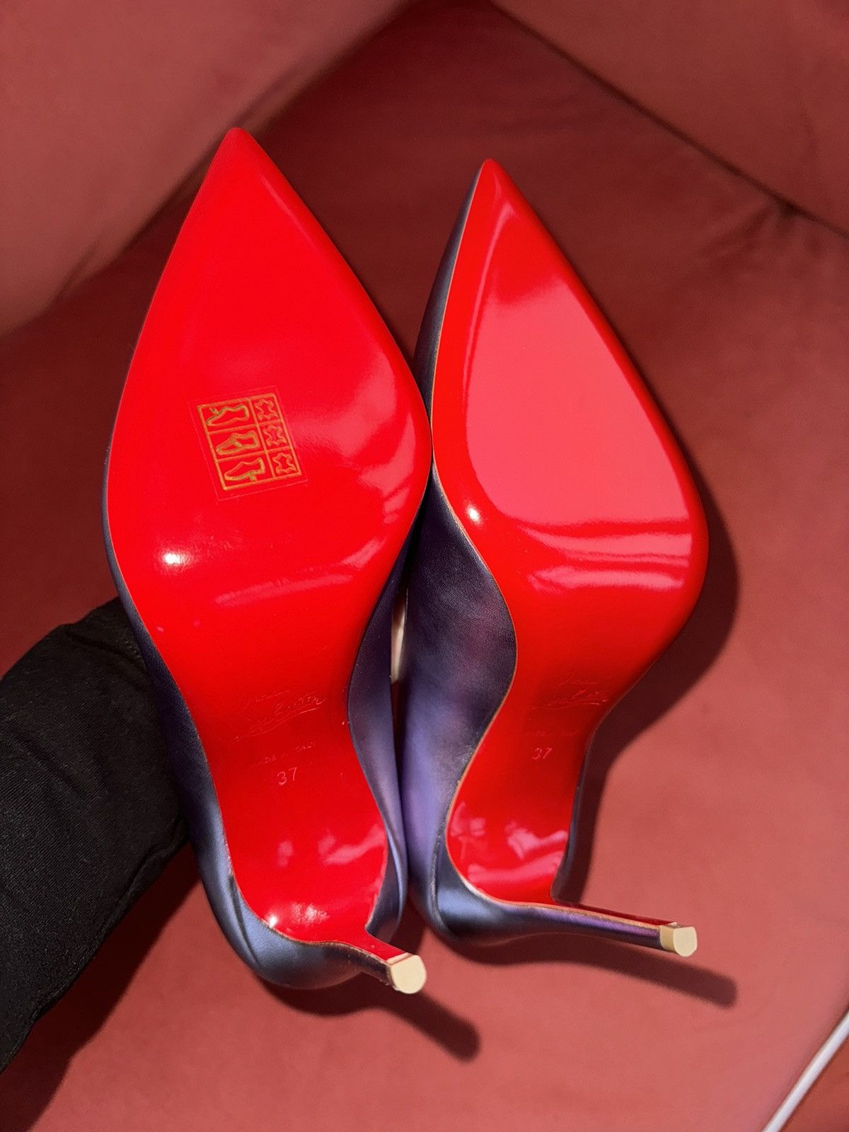 Christian Louboutin Christian Louboutin laminate metallic purple Kate 100, 37 EU Size US 7 / IT 37 - 3 Thumbnail