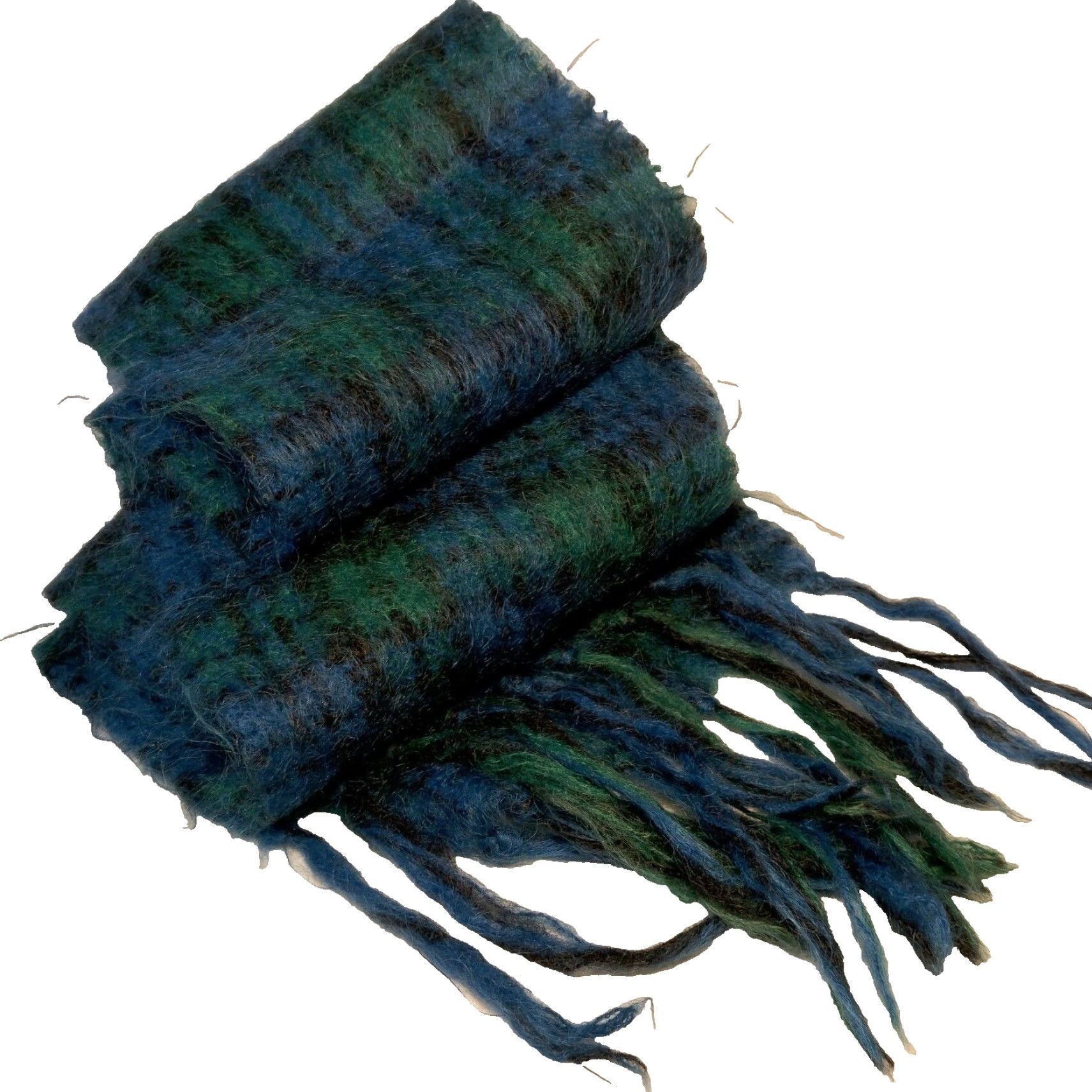 Vintage VINTAGE Creagaran Unisex Woven Plaid Scarf Scotland Mohair Wool Nylon 72in Fringe Tartan Winter Size ONE SIZE - 2 Thumbnail