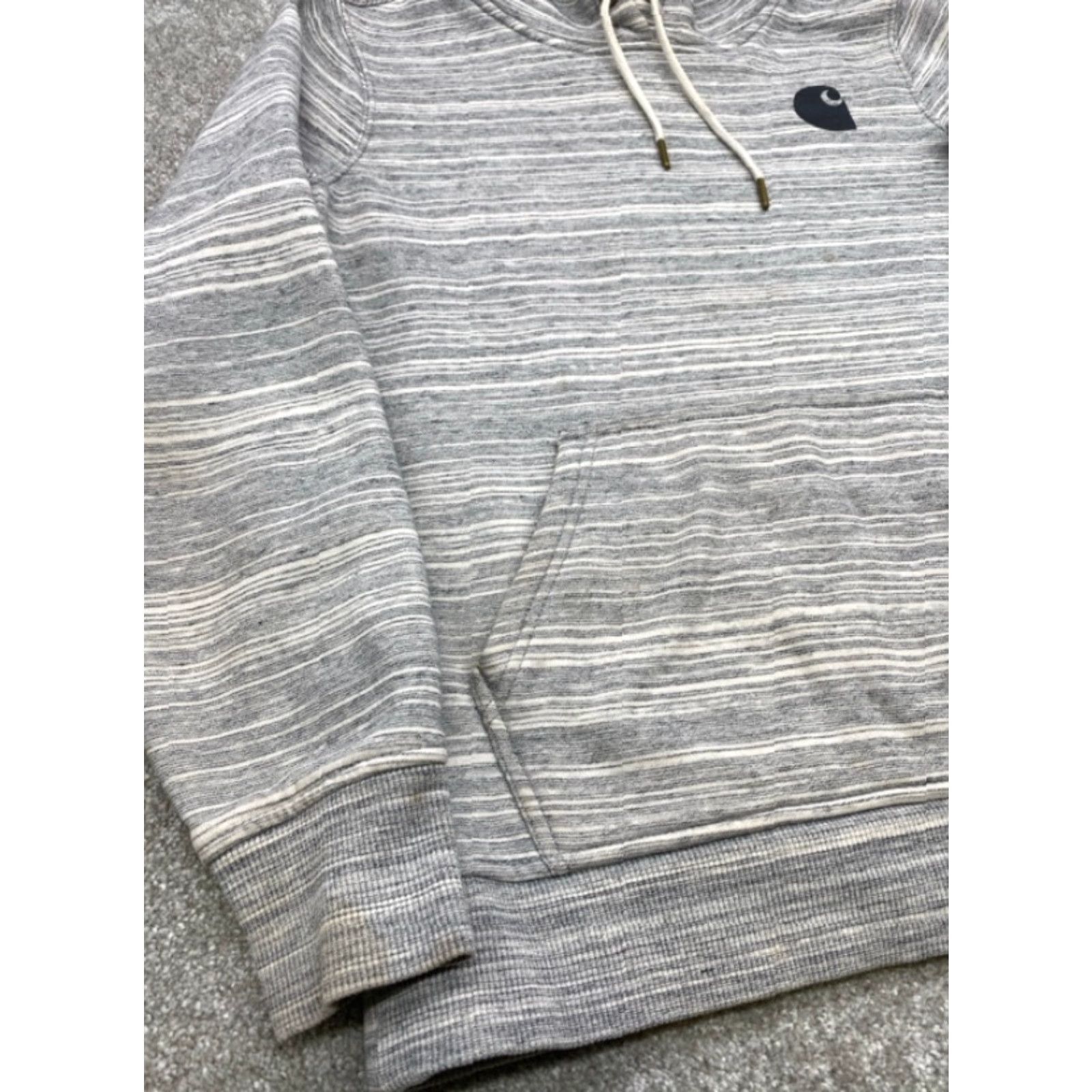Carhartt Carhartt Hoodie Women’s Small S Gray Striped Long Sleeve Relaxed Fit 4/6 - Hooded, Pockets, Pullover Size S / US 4 / IT 40 - 2 Thumbnail
